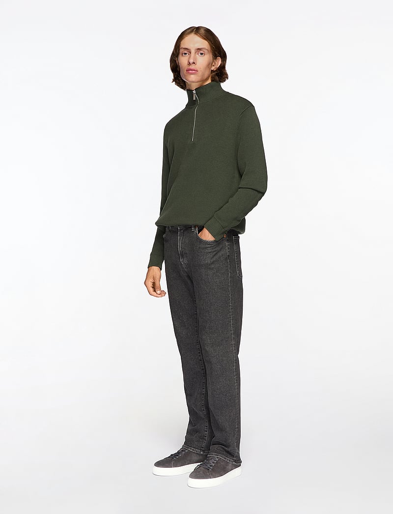 Selected - SLMDANE LS KNIT STRUCTURE HALF ZIP NOOS - pullover mit halbem reißverschluss - deep forest - 3