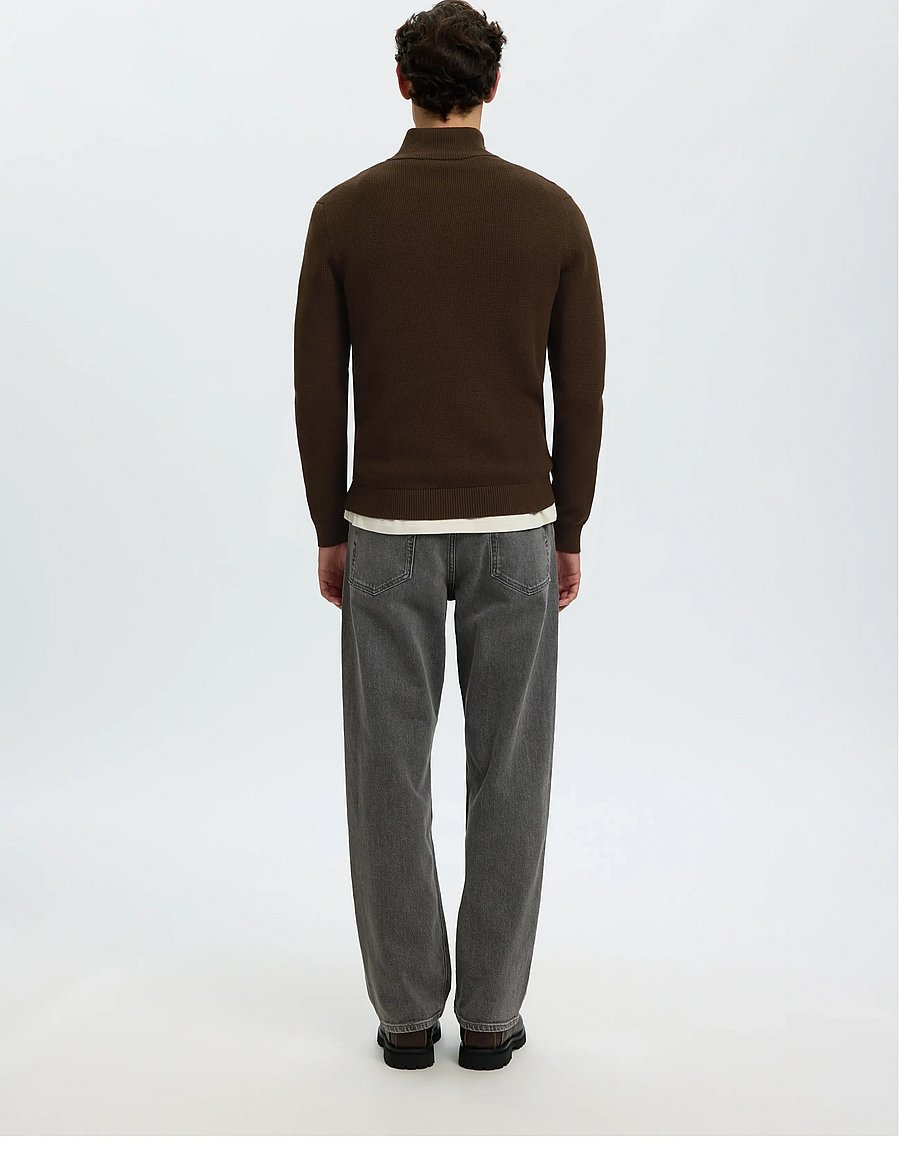 Selected - SLMDANE LS KNIT STRUCTURE HALF ZIP NOOS - half zip-tröjor - demitasse - 2