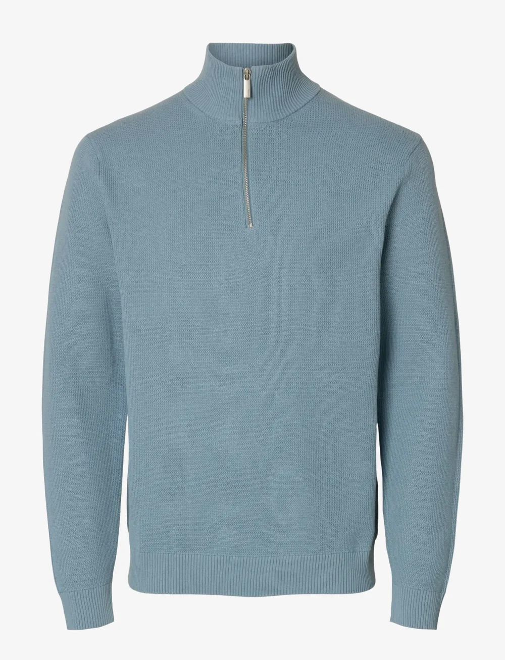 Selected - SLHDANE LS KNIT STRUCTURE HALF ZIP NOOS - tõmblukk-kaelusega džemprid - dusty blue - 1
