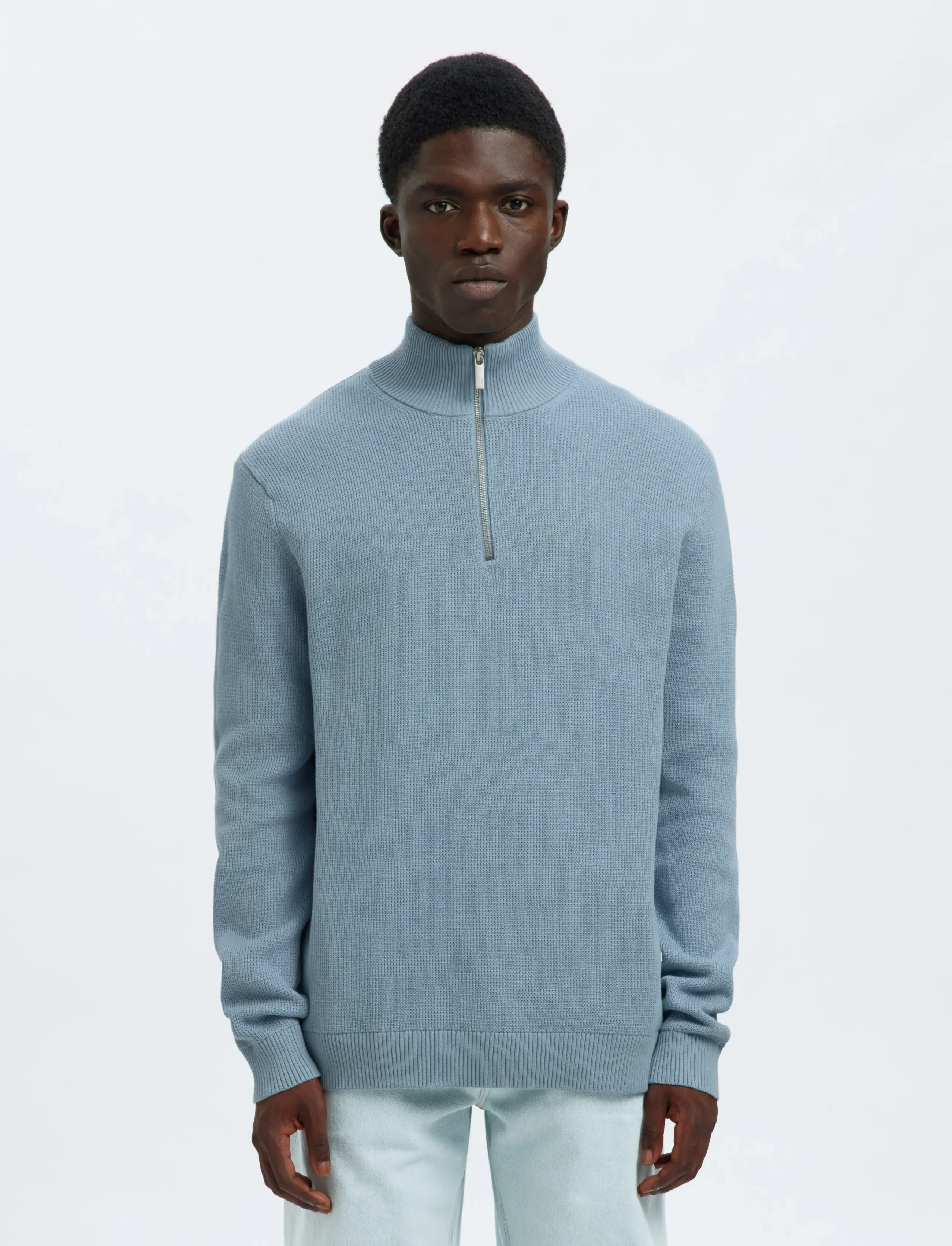 Slmdane Ls Knit Structure Half Zip Noos