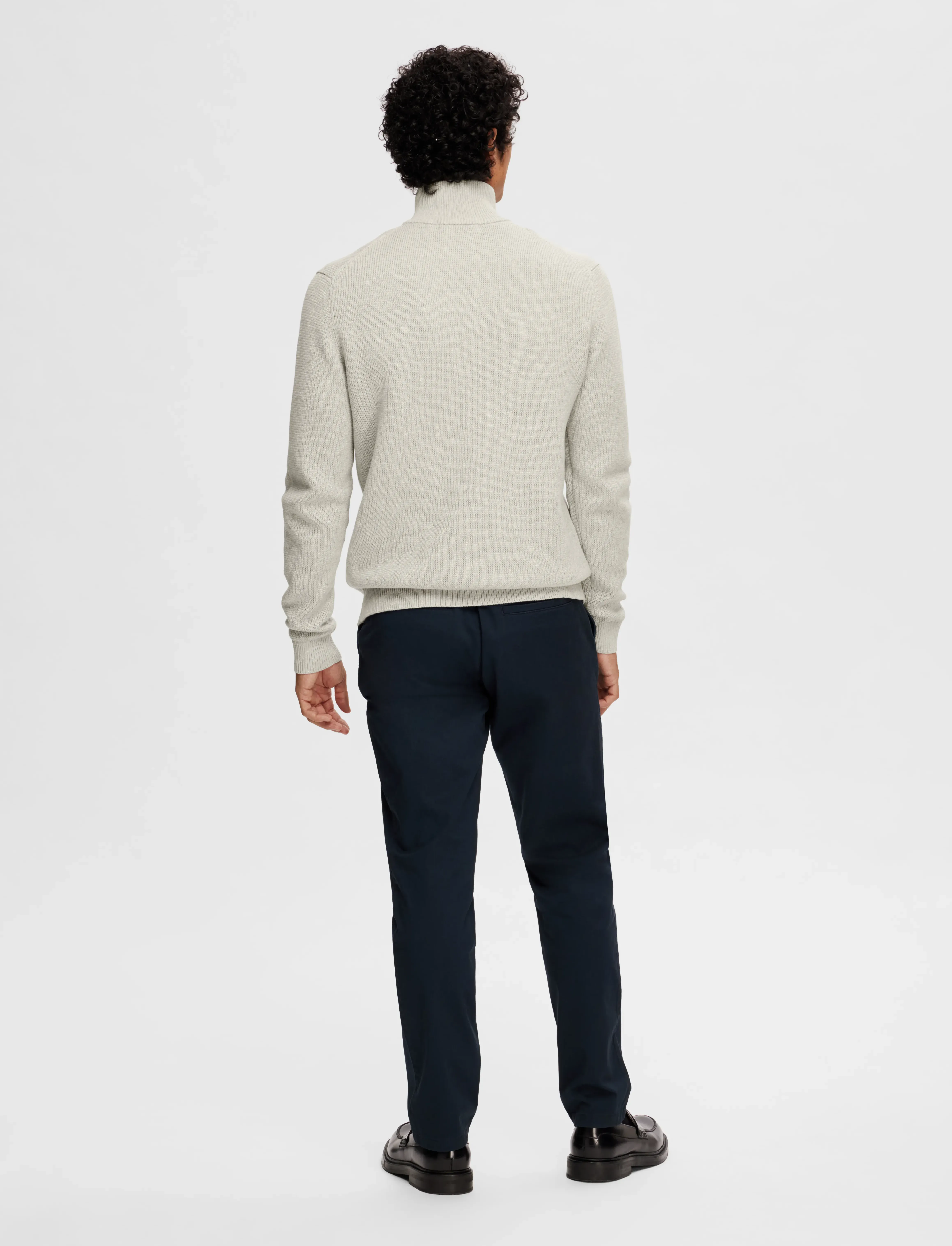 Selected - SLMDANE LS KNIT STRUCTURE HALF ZIP NOOS - half zip-tröjor - light grey melange - 2