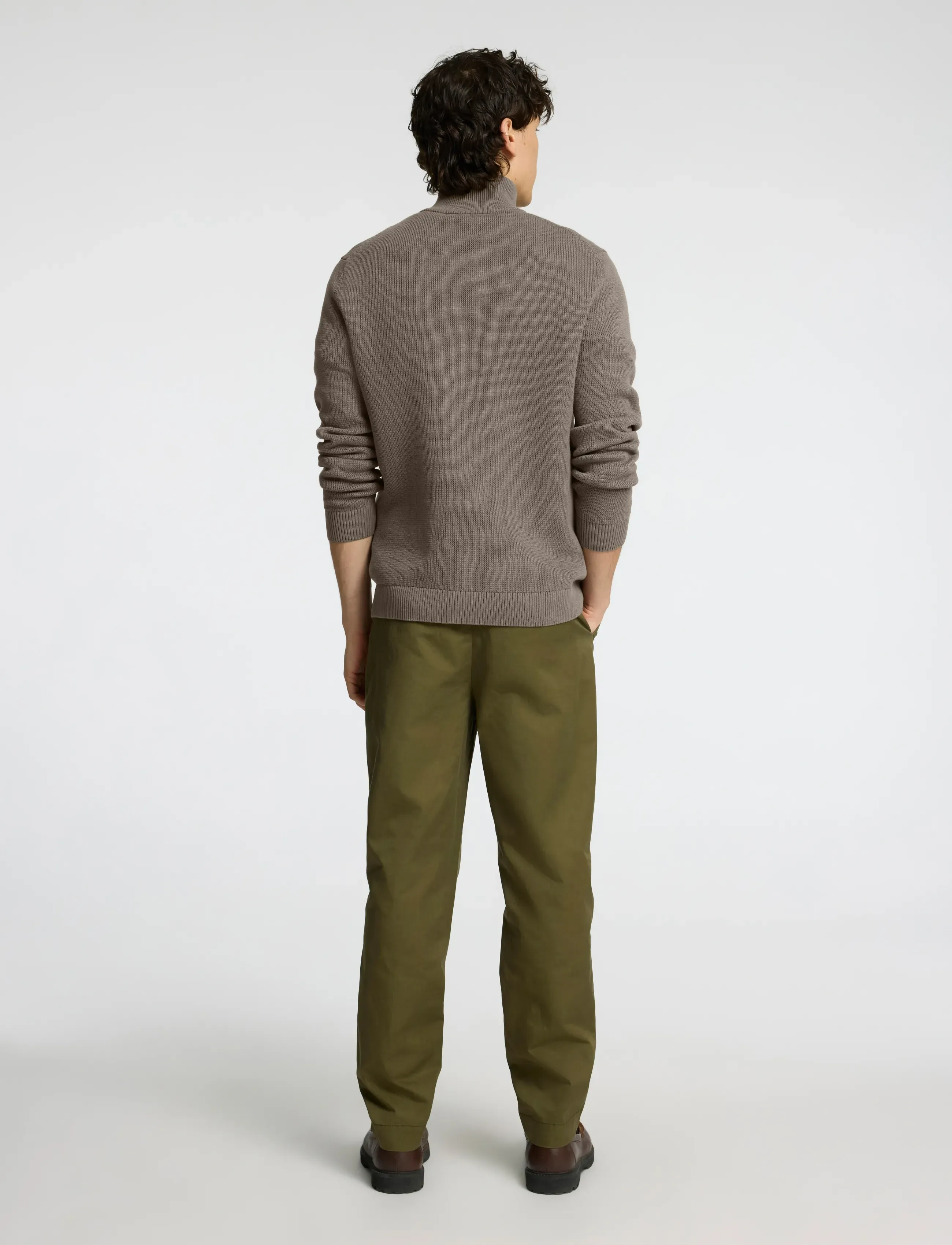 Selected - SLMDANE LS KNIT REG STRUC HALF ZIP NOOS - herren - morel - 2