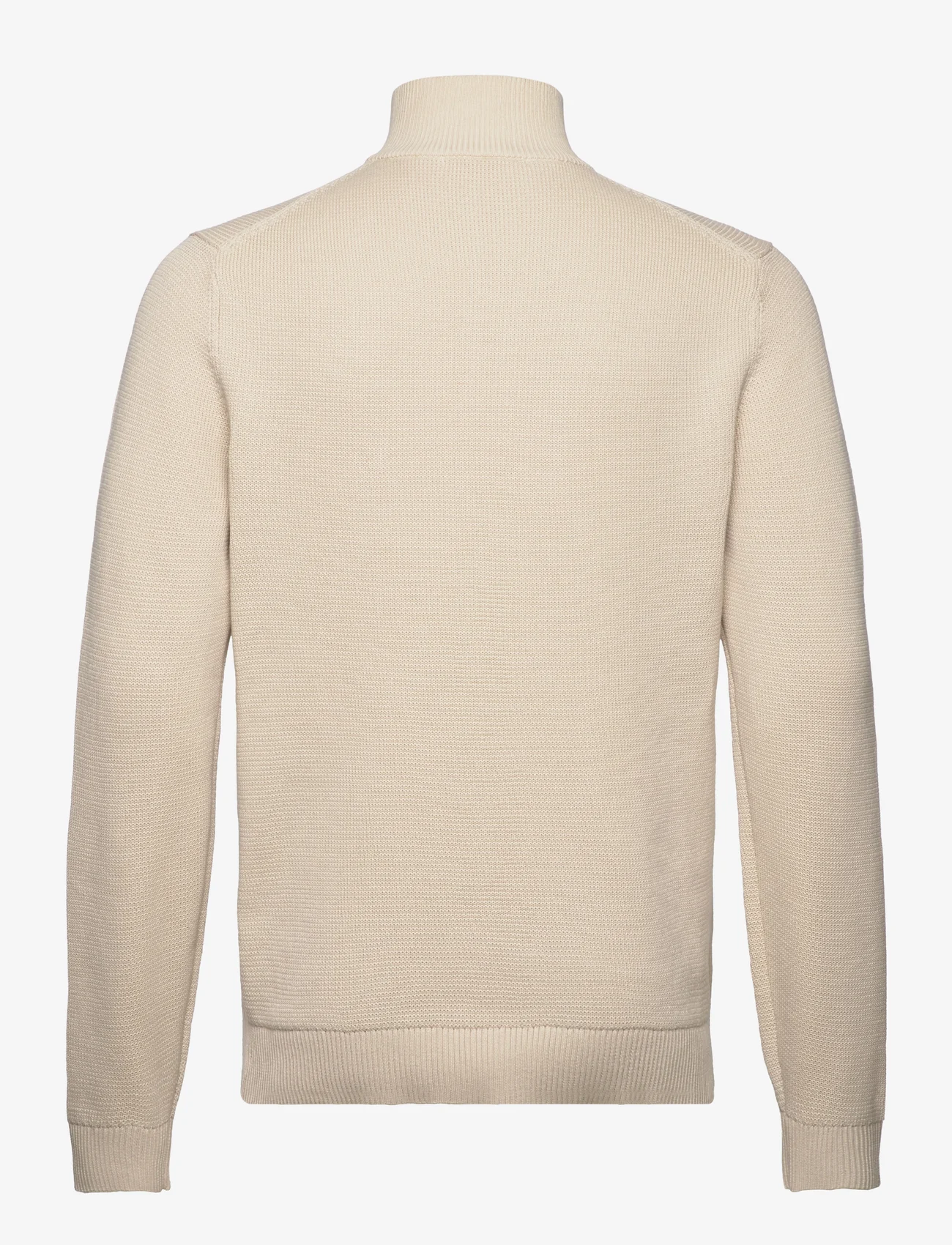 Selected Homme - SLHDANE LS KNIT STRUCTURE HALF ZIP NOOS - mænd - oatmeal - 1