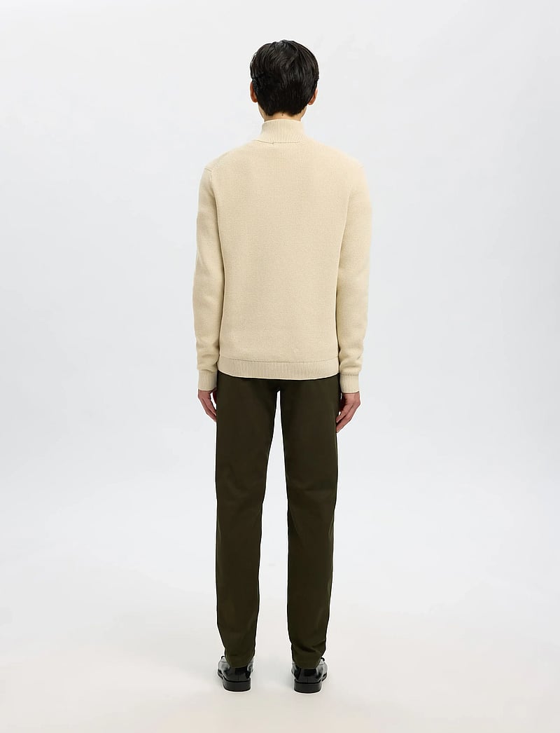 Selected - SLMDANE LS KNIT STRUCTURE HALF ZIP NOOS - halfzip strik - oatmeal - 2