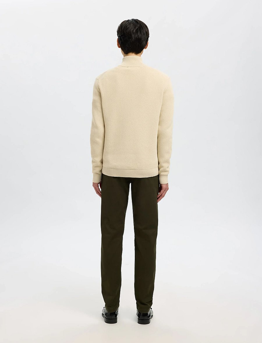 Selected - SLMDANE LS KNIT STRUCTURE HALF ZIP NOOS - half zip-tröjor - oatmeal - 2