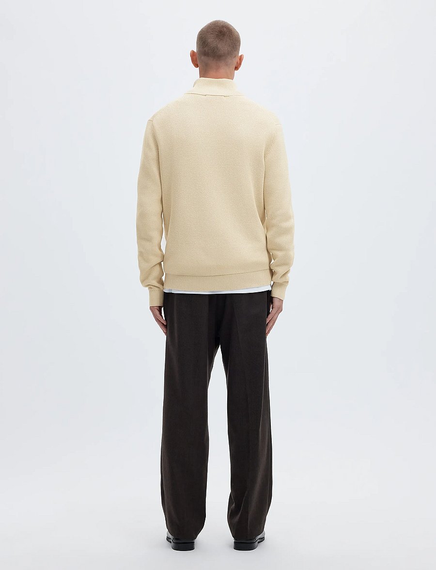 Selected - SLMDANE LS KNIT STRUCTURE HALF ZIP NOOS - pullover mit halbem reißverschluss - oatmeal - 2