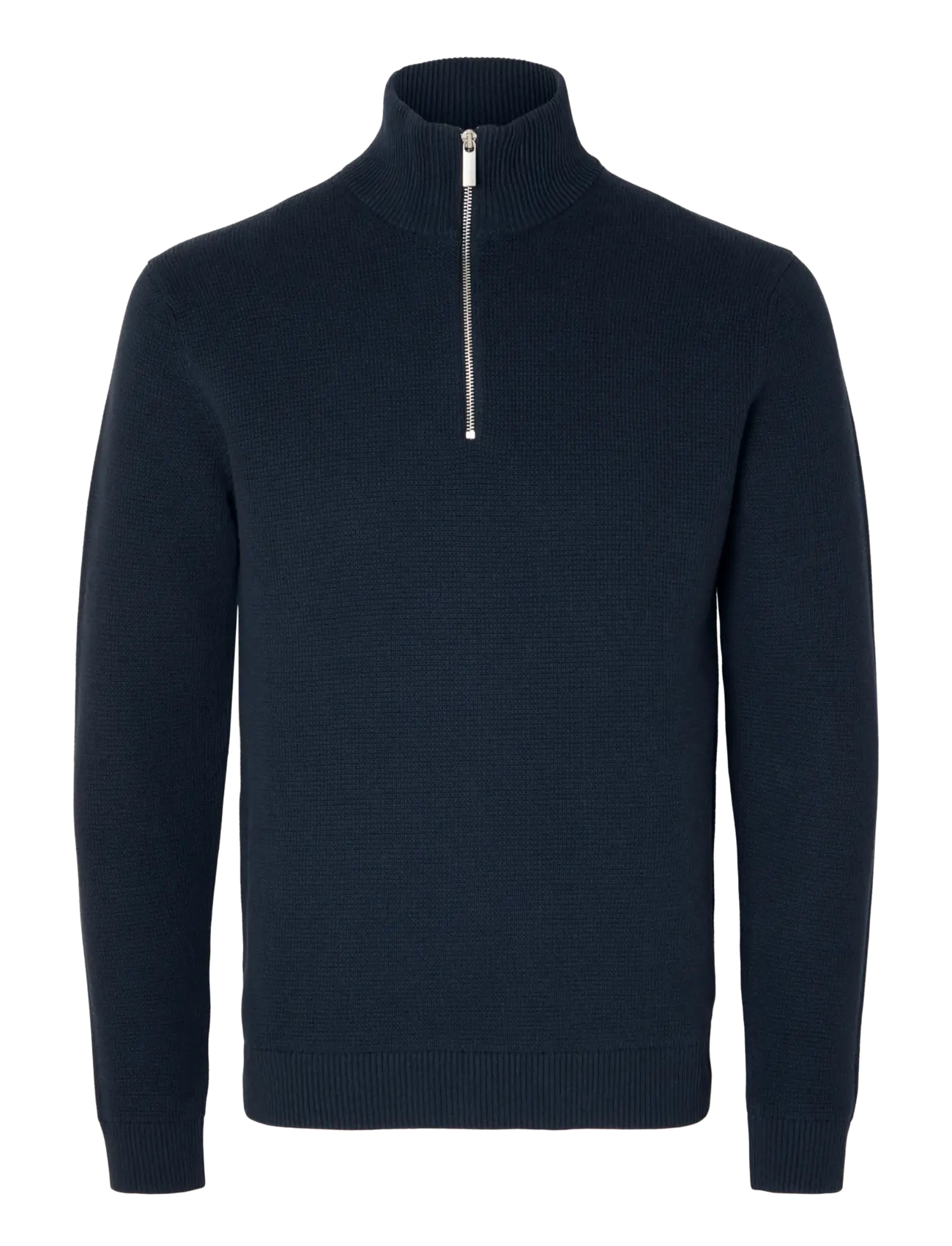 Selected SLHDANE LS KNIT STRUCTURE HALF ZIP NOOS - Riided - SKY CAPTAIN / navy
