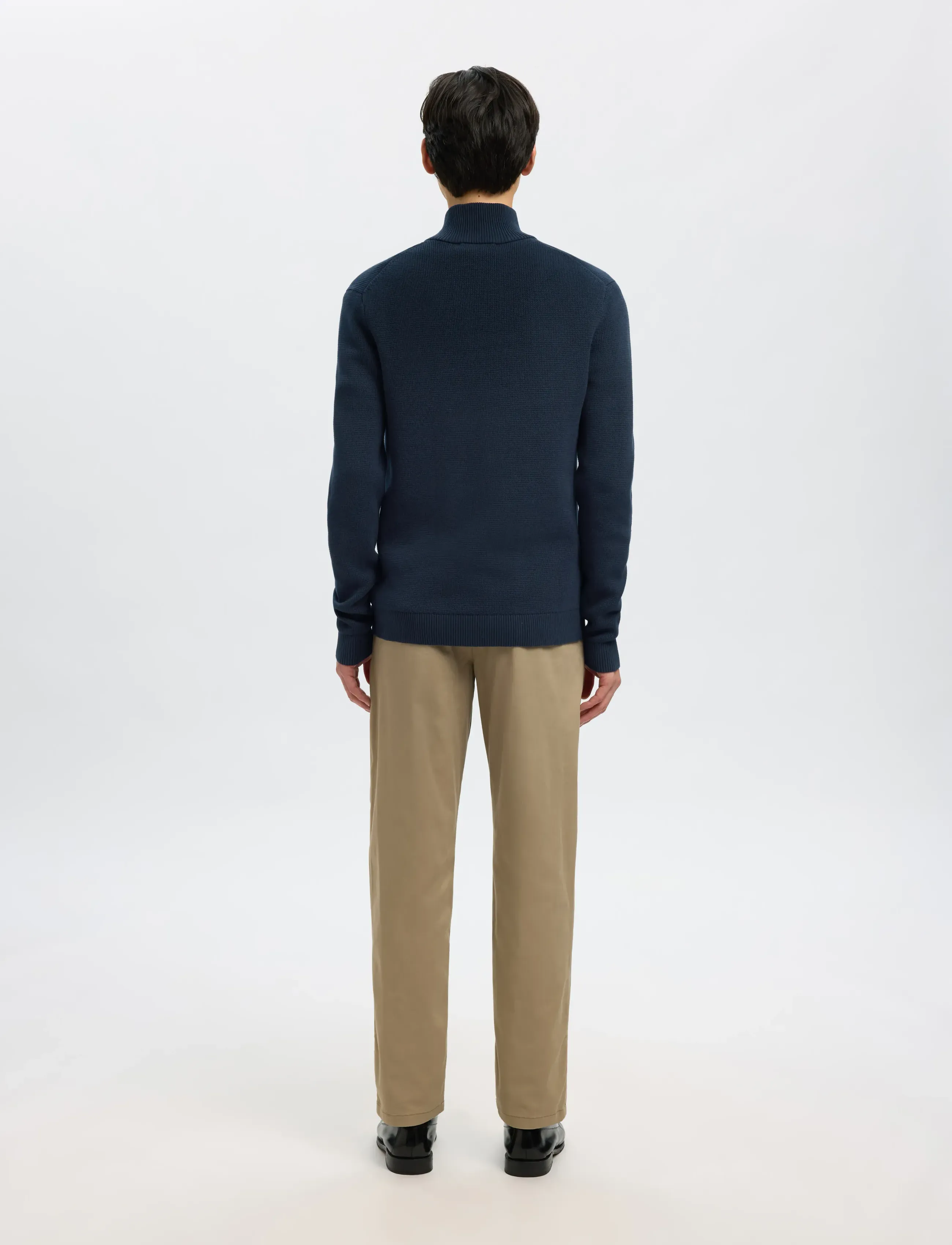 Selected - SLMDANE LS KNIT STRUCTURE HALF ZIP NOOS - half zip strik - sky captain - 2