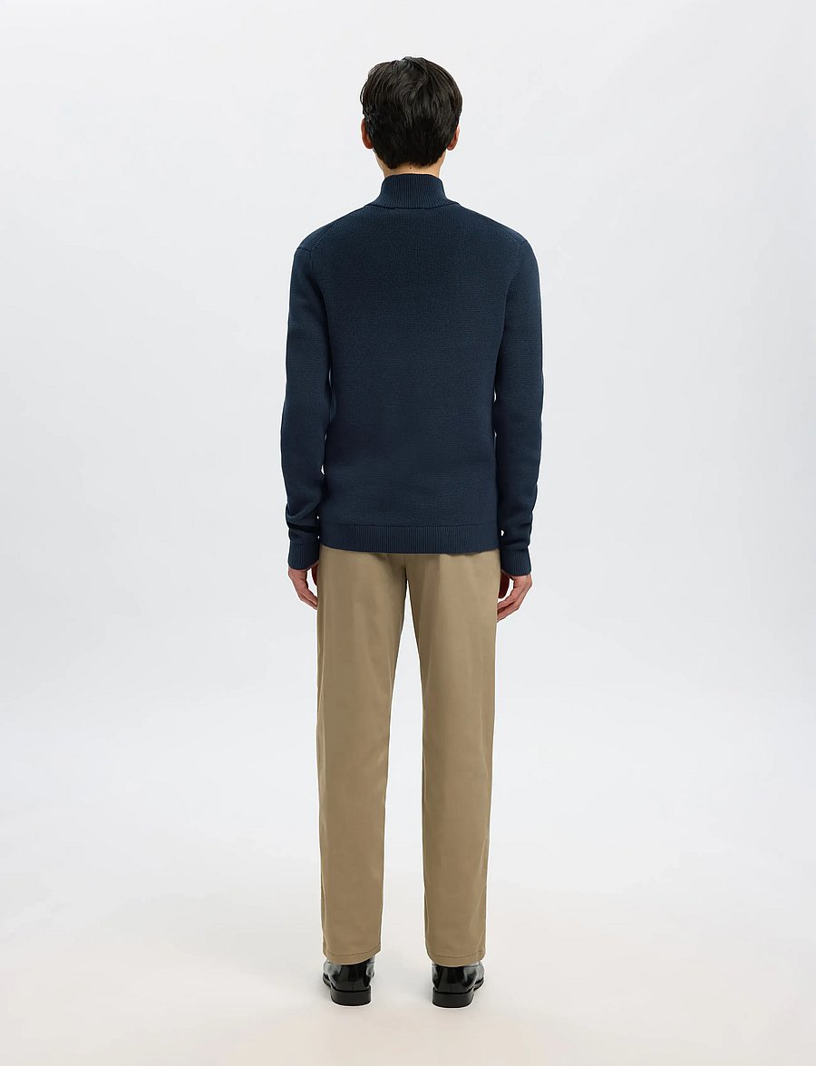 Selected - SLMDANE LS KNIT STRUCTURE HALF ZIP NOOS - half zip strik - sky captain - 2