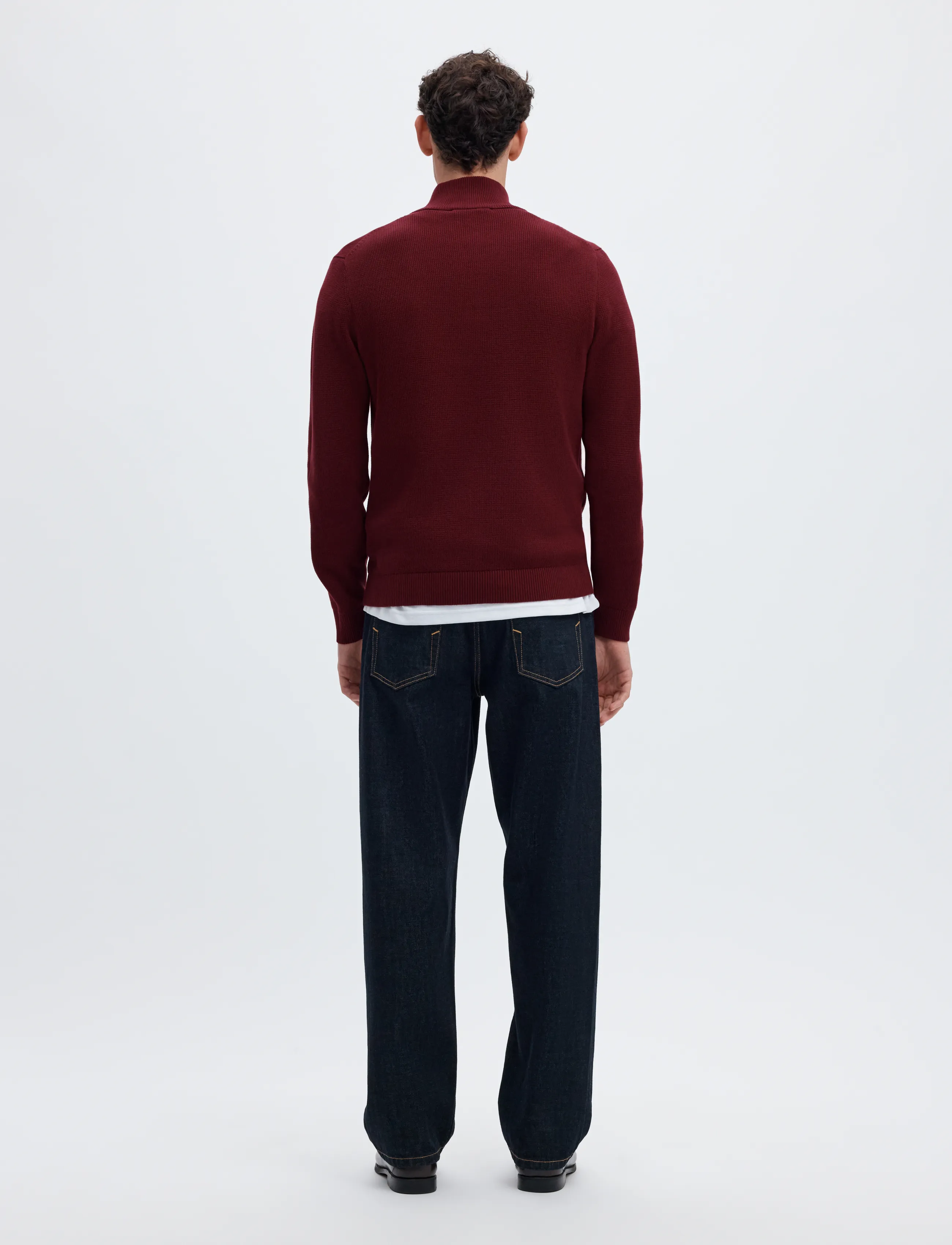 Selected - SLMDANE LS KNIT STRUCTURE HALF ZIP NOOS - half zip-tröjor - tawny port - 2