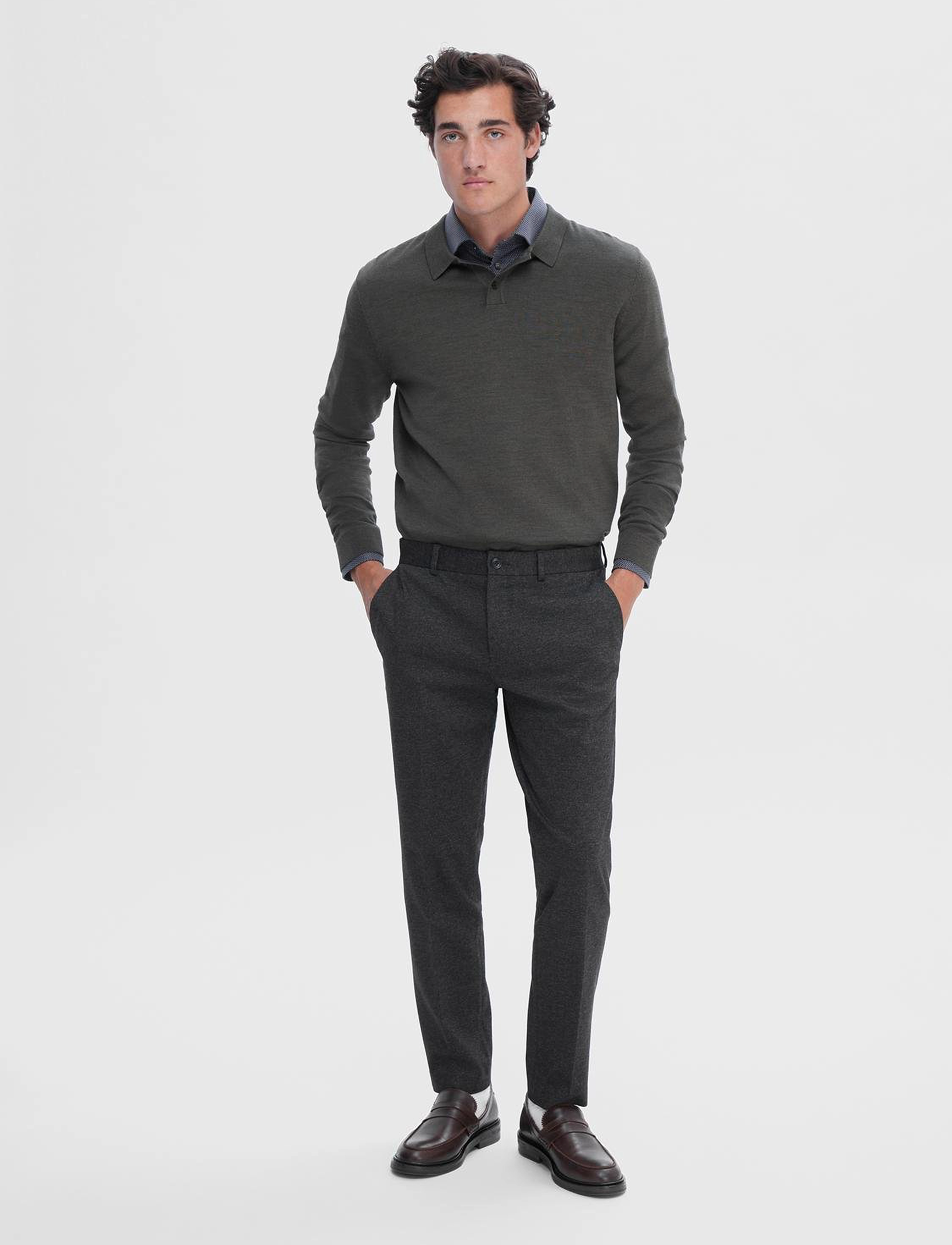 Selected - SLHSLIM-AITORJERSEY D.GR TRS FLEX B NOOS - dark grey melange - 5