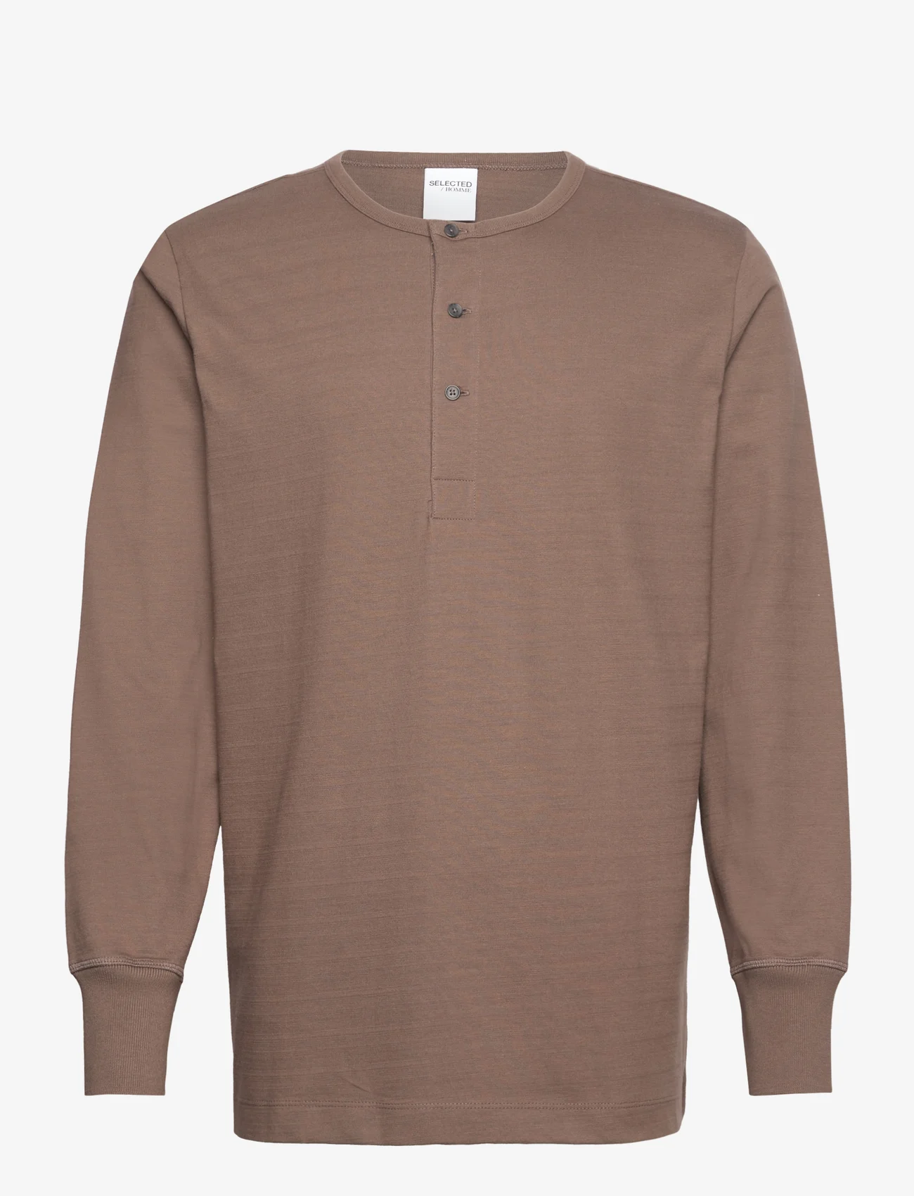 Selected Homme - SLHPHILLIP LS HENLEY NOOS - mažiausios kainos - morel - 0