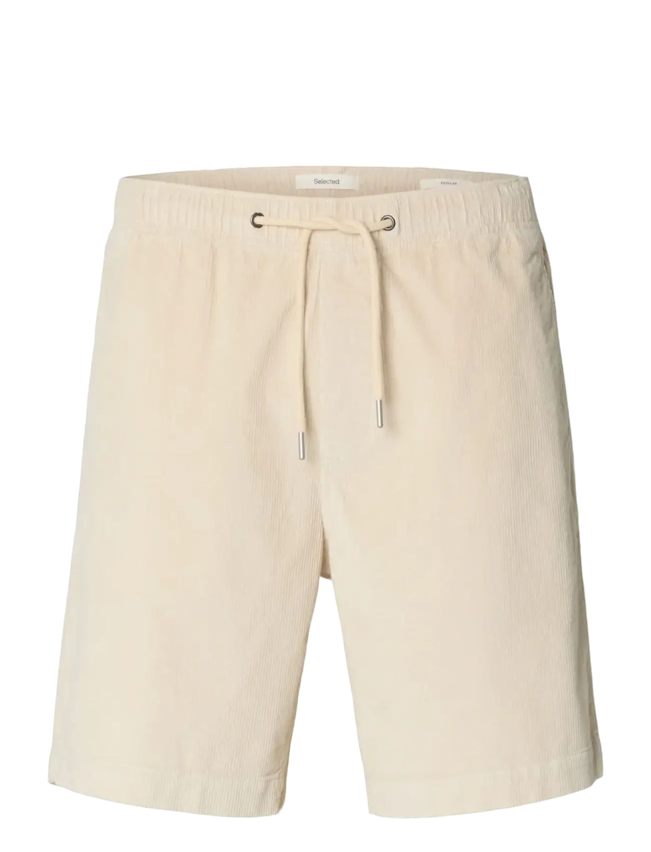 Selected SLMREGULAR-JACE CORDUROY SHORTS NOOS - Casual shorts - FOG / beige