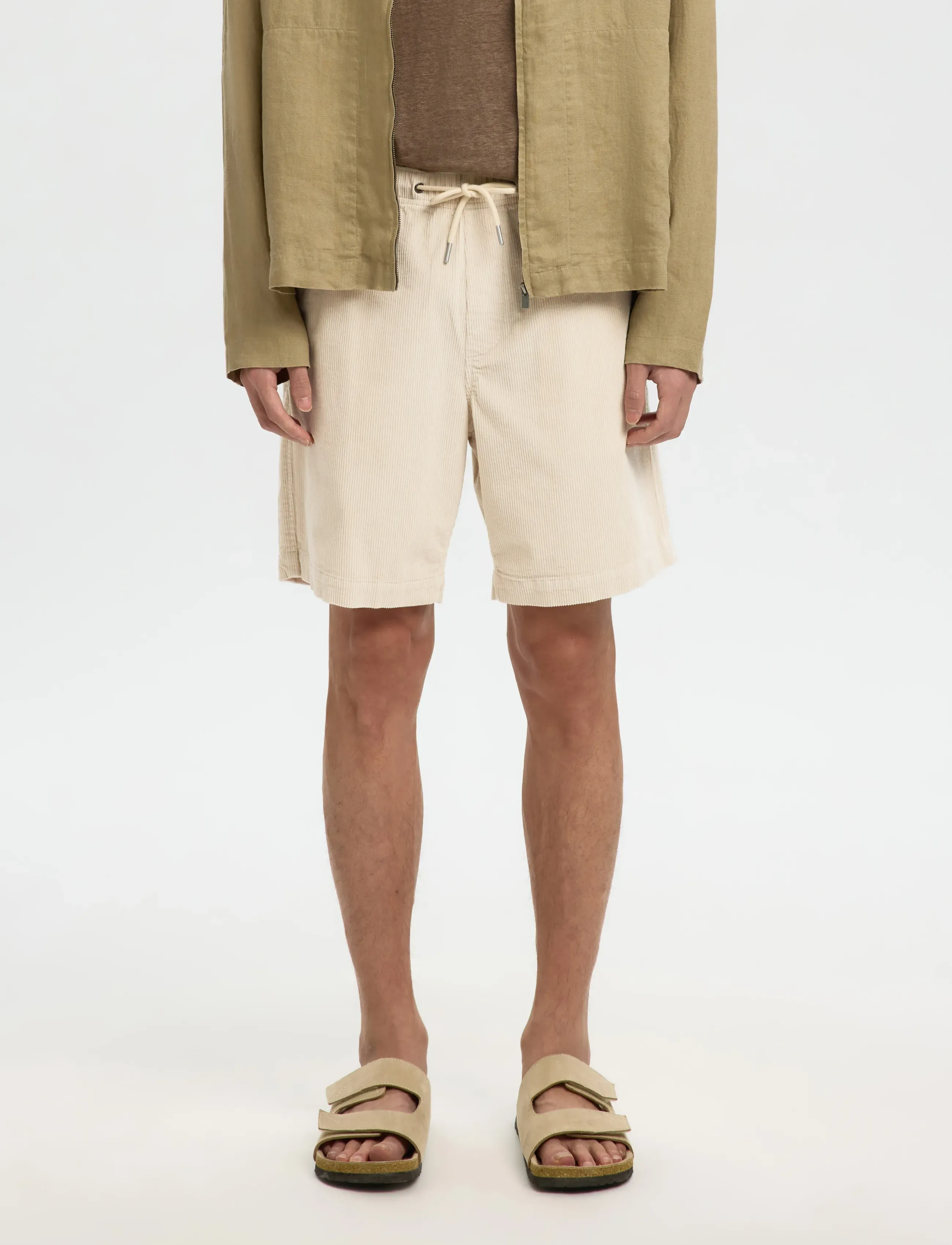 Selected SLHREGULAR-JACE CORDUROY SHORTS NOOS - Kollektionen - FOG / beige