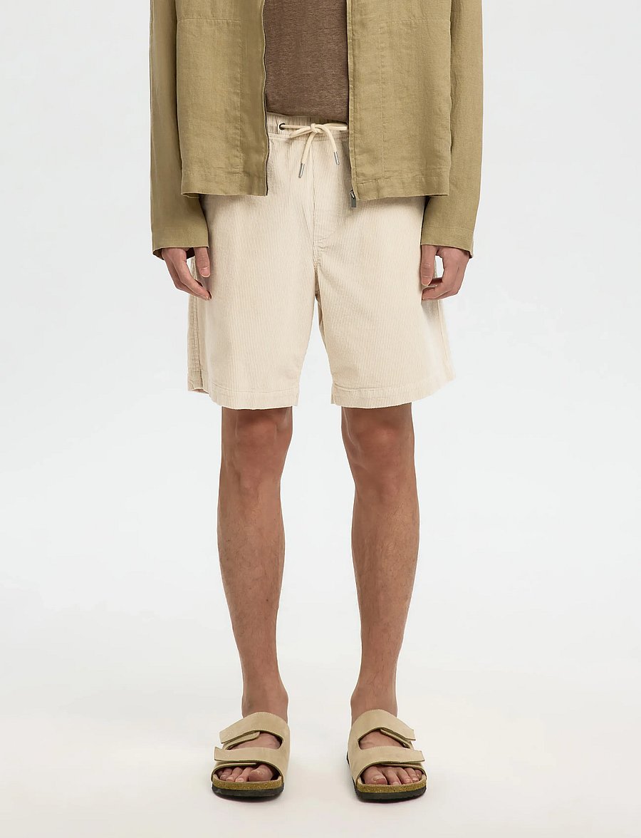 Selected - SLHREGULAR-JACE CORDUROY SHORTS NOOS - freizeitshorts - fog - 0