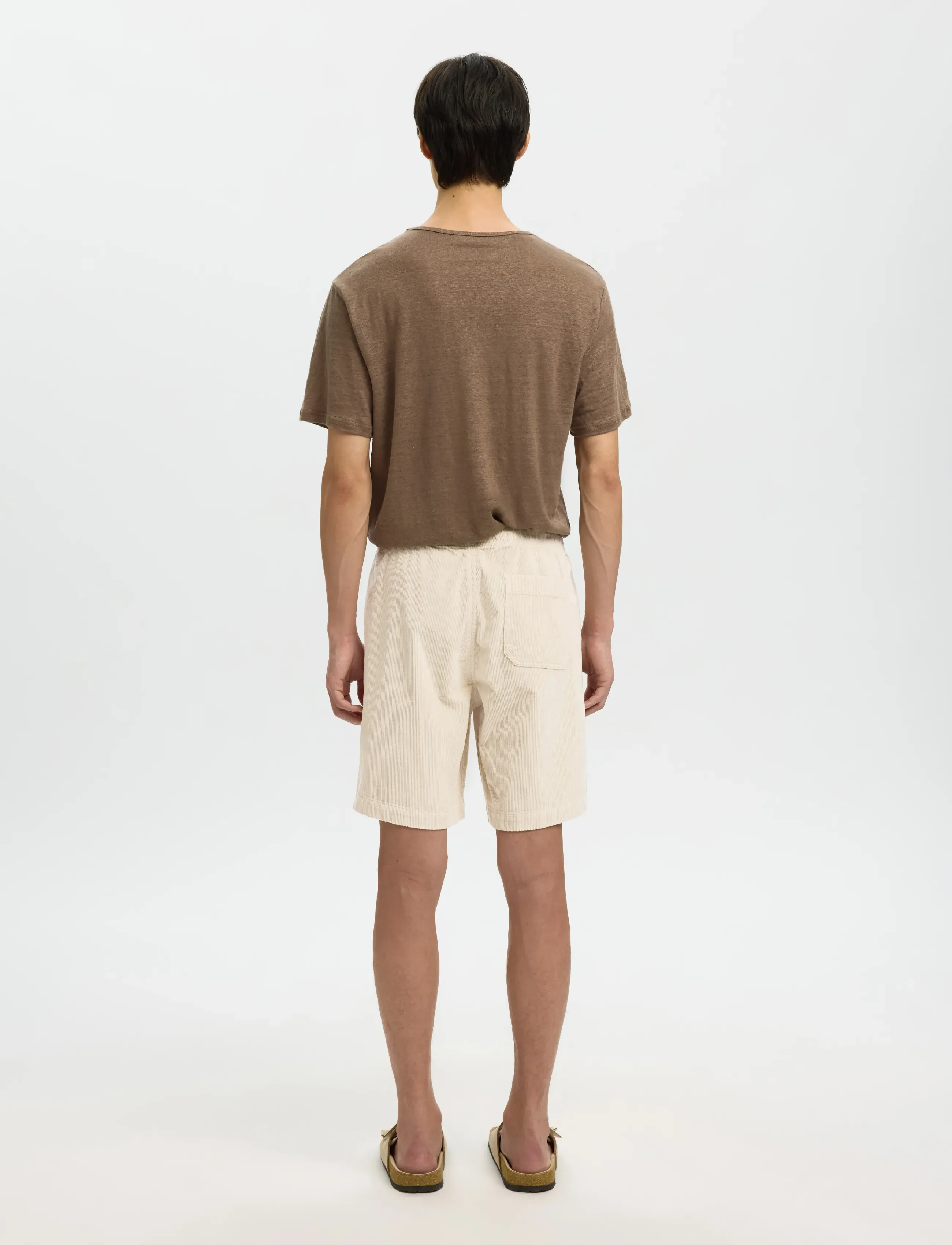 Selected - SLMREGULAR-JACE CORDUROY SHORTS NOOS - casual shorts - fog - 2