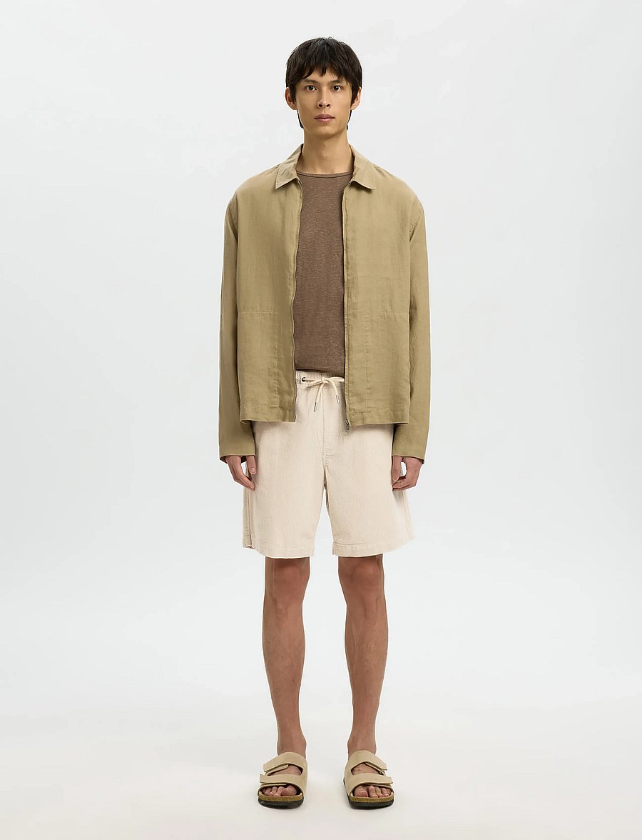 Selected - SLHREGULAR-JACE CORDUROY SHORTS NOOS - freizeitshorts - fog - 3