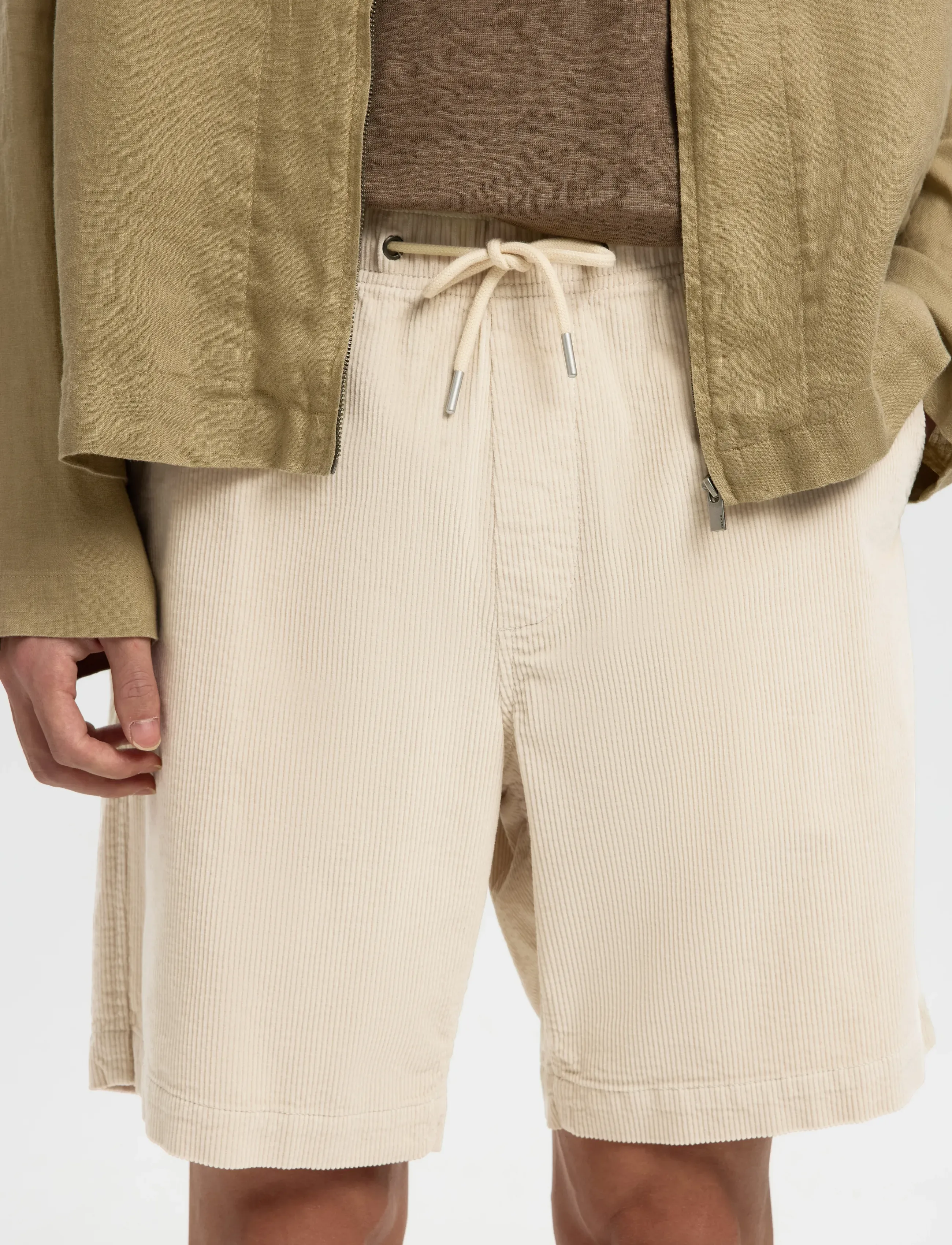 Selected - SLMREGULAR-JACE CORDUROY SHORTS NOOS - casual shorts - fog - 4