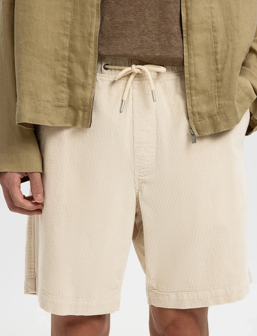 Selected - SLHREGULAR-JACE CORDUROY SHORTS NOOS - freizeitshorts - fog - 4
