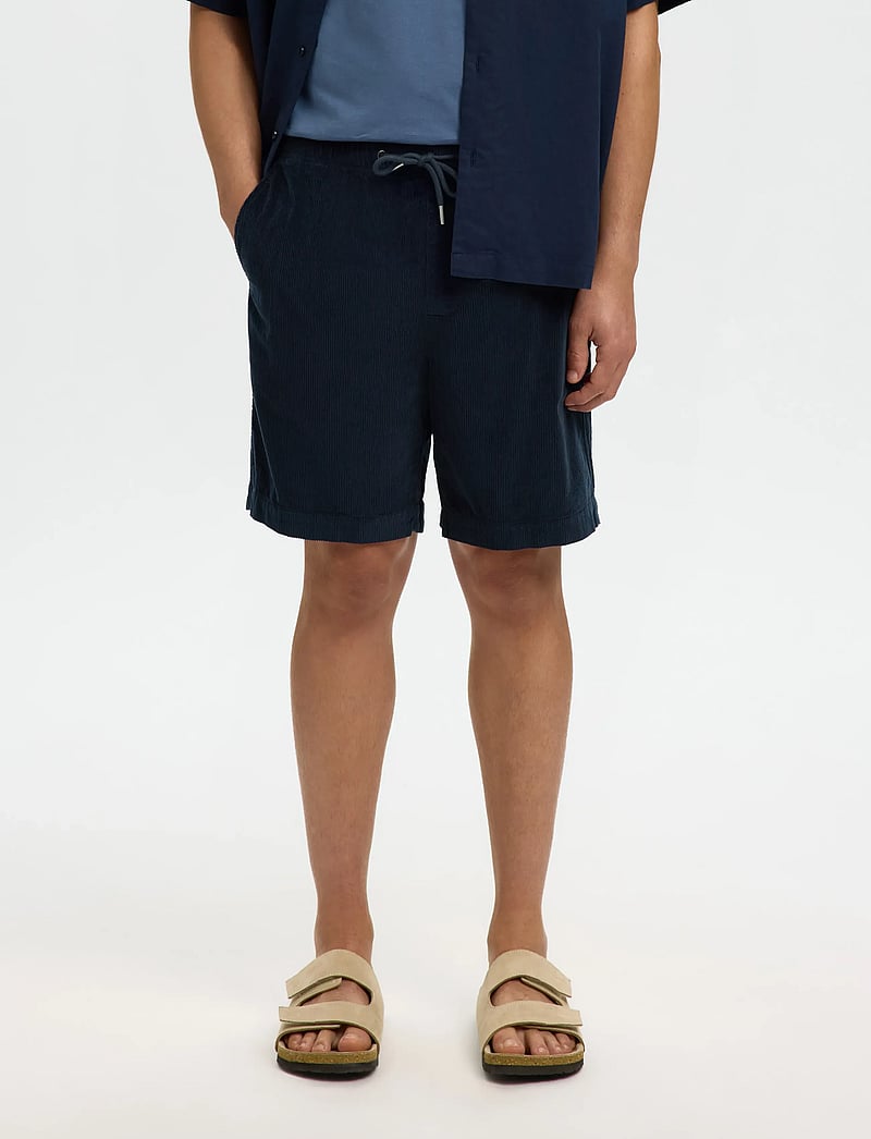 Selected - SLMREGULAR-JACE CORDUROY SHORTS NOOS - short décontracté - sky captain - 0