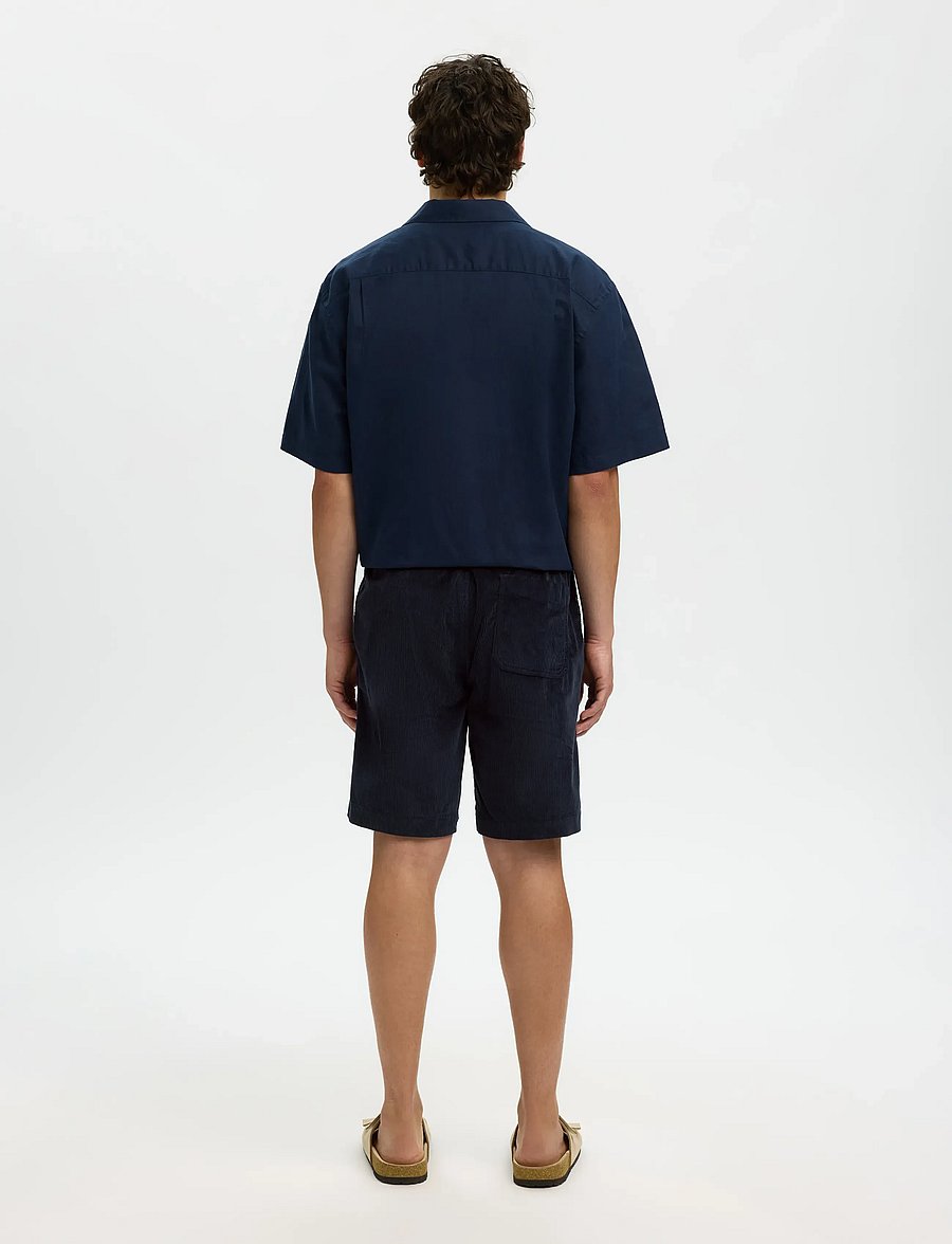 Selected - SLMREGULAR-JACE CORDUROY SHORTS NOOS - short décontracté - sky captain - 2