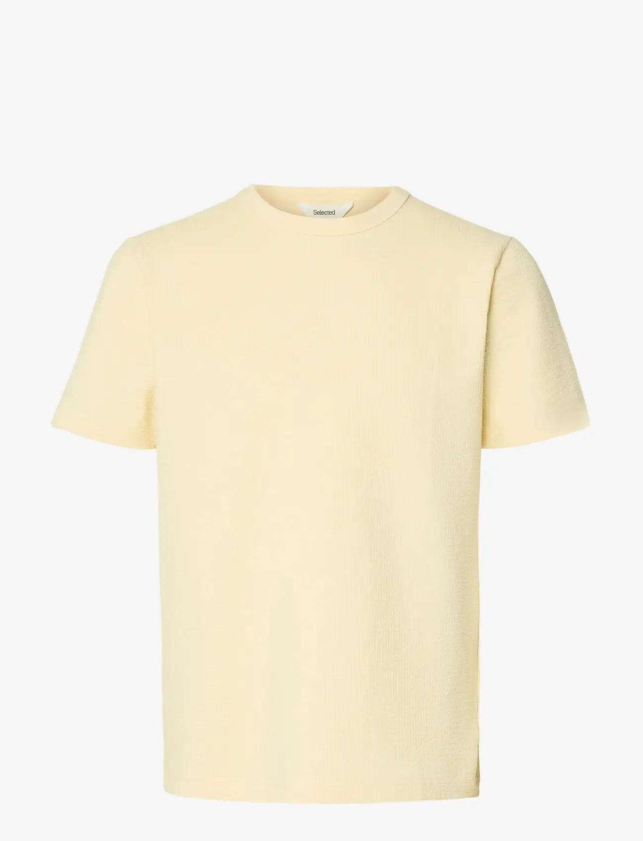 Selected - SLHSANDER SEERSUCKER SS O-NECK TEE - kurzärmelig - angora - 1