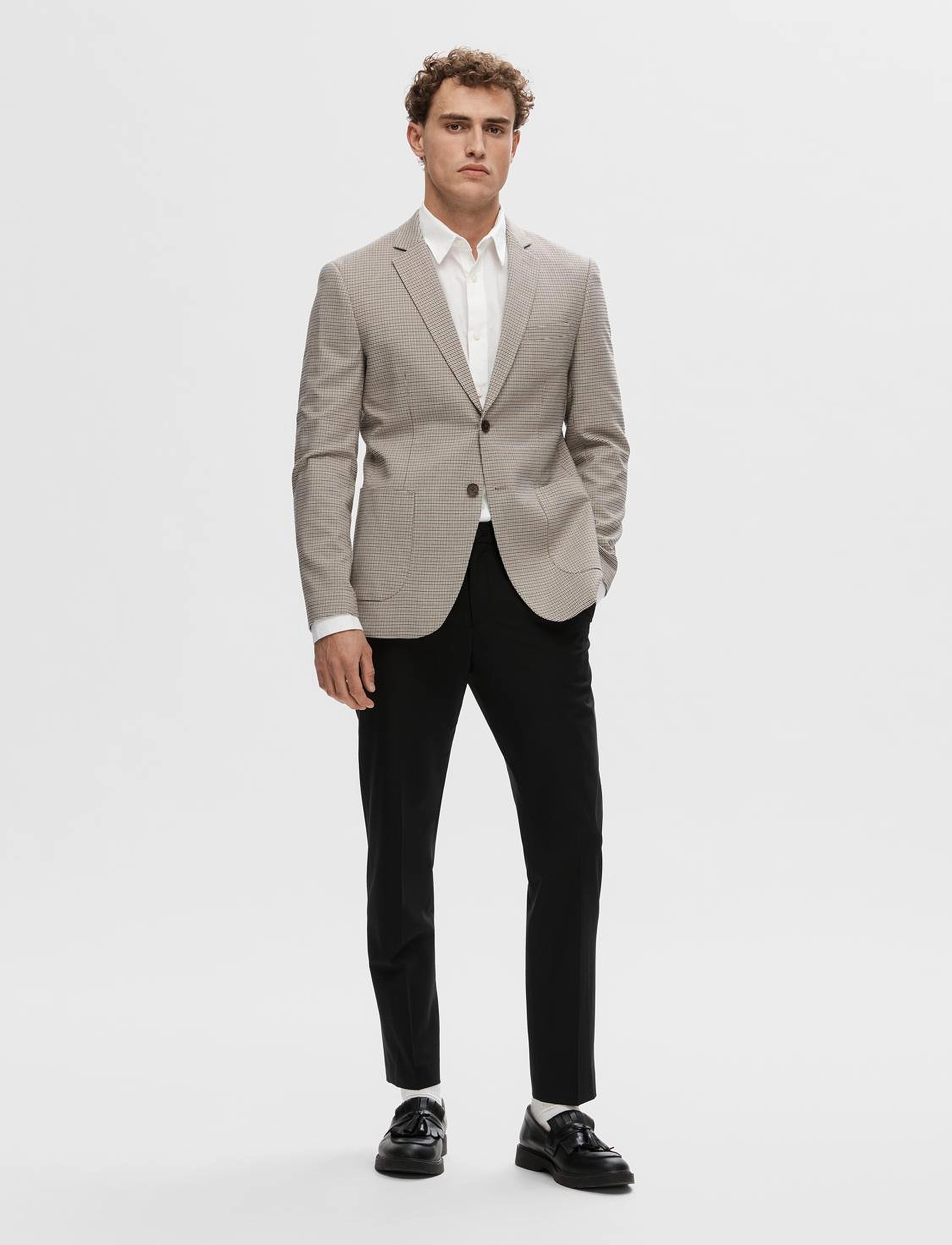 Selected Homme - SLHSLIM-RYAN BLZ NOOS - sand - 4