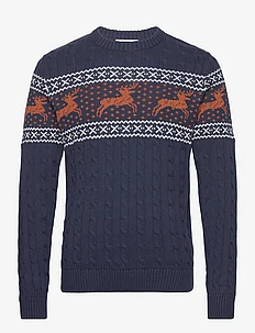 SLHREINDEER LS CABLE KNIT CREW EX, Selected Homme