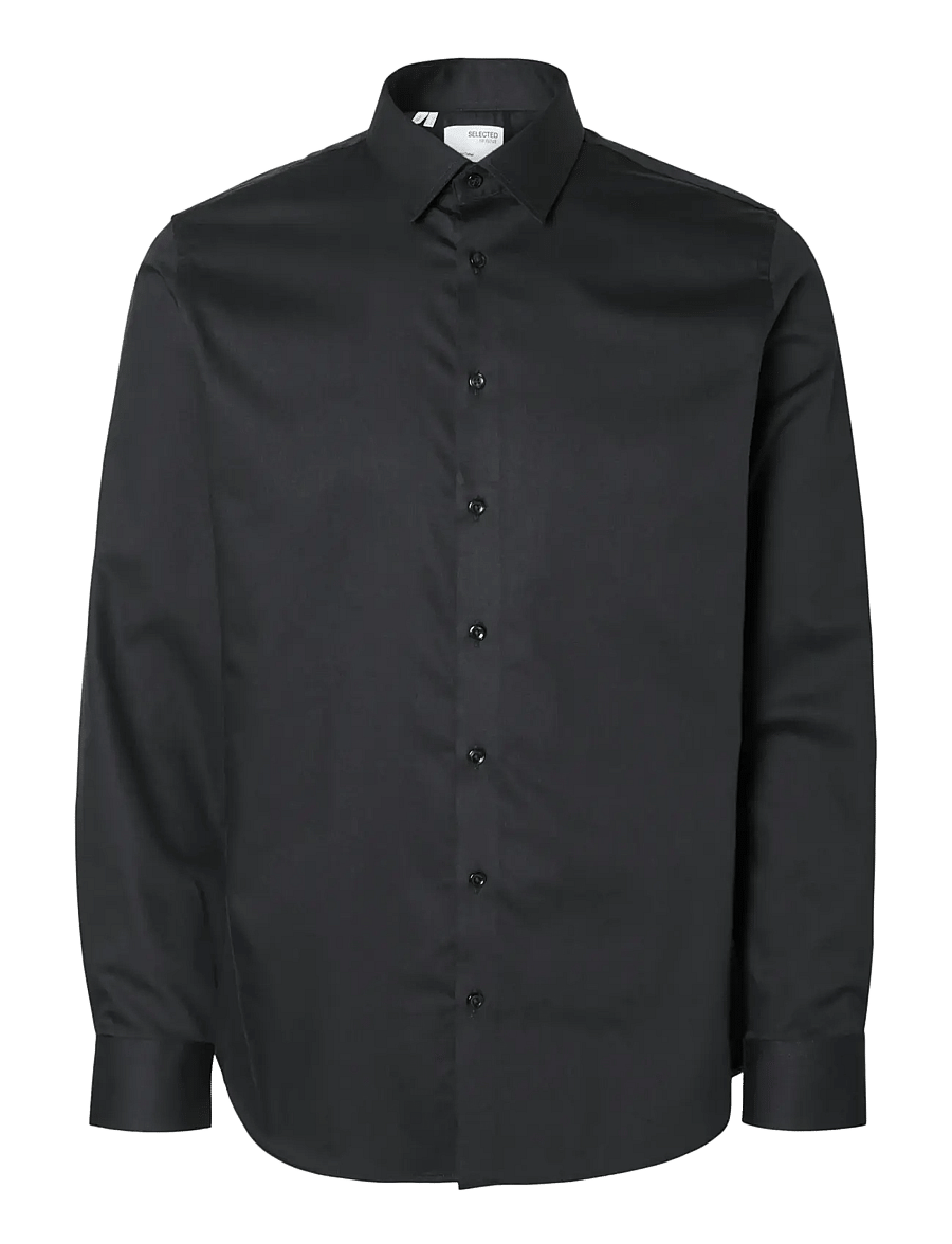 Selected - SLMFILIP-PERFORMANCE SLIM LS SHIRT NOOS - formelle hemden - black - 1