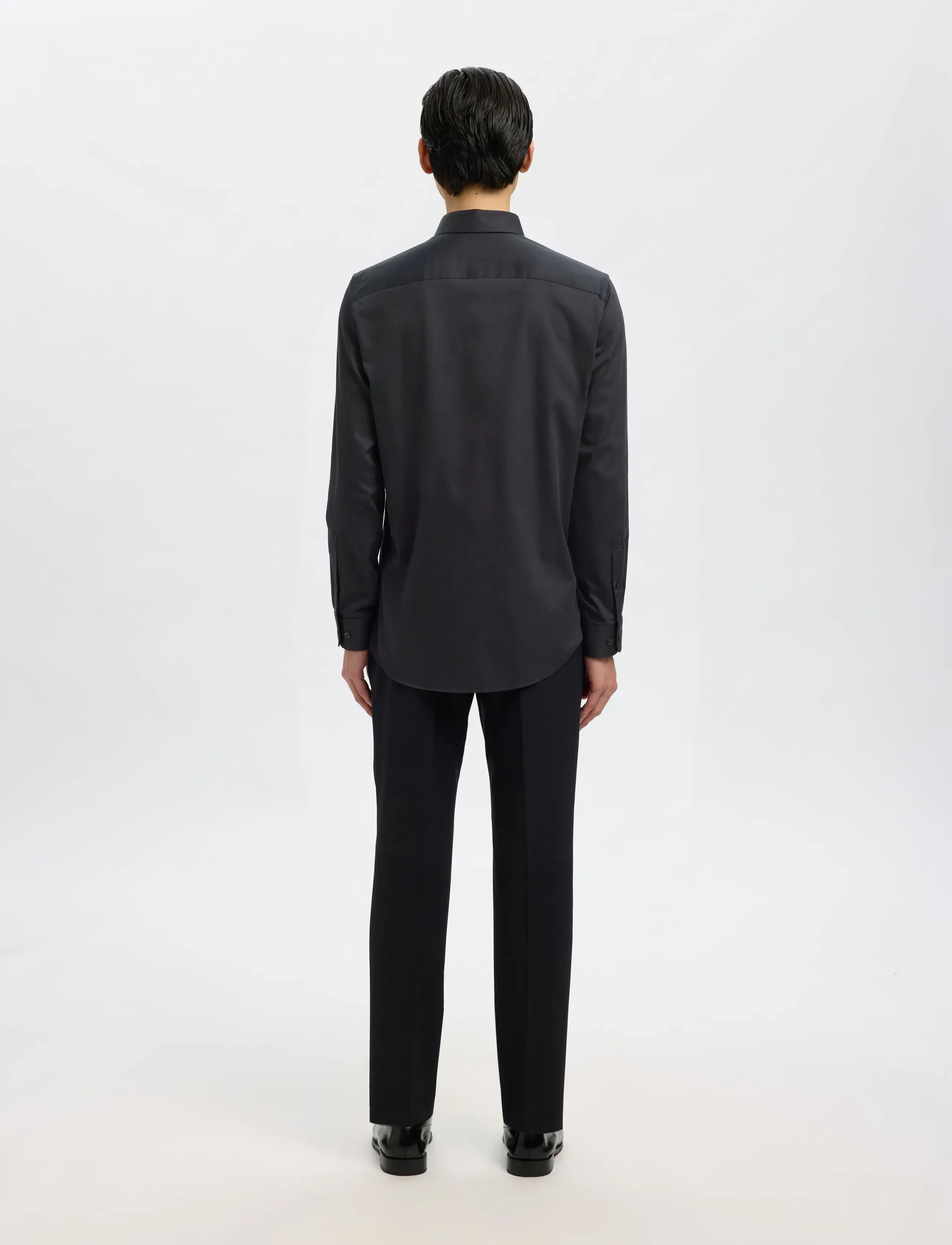 Selected - SLMFILIP-PERFORMANCE SLIM LS SHIRT NOOS - pidulikud särgid - black - 2