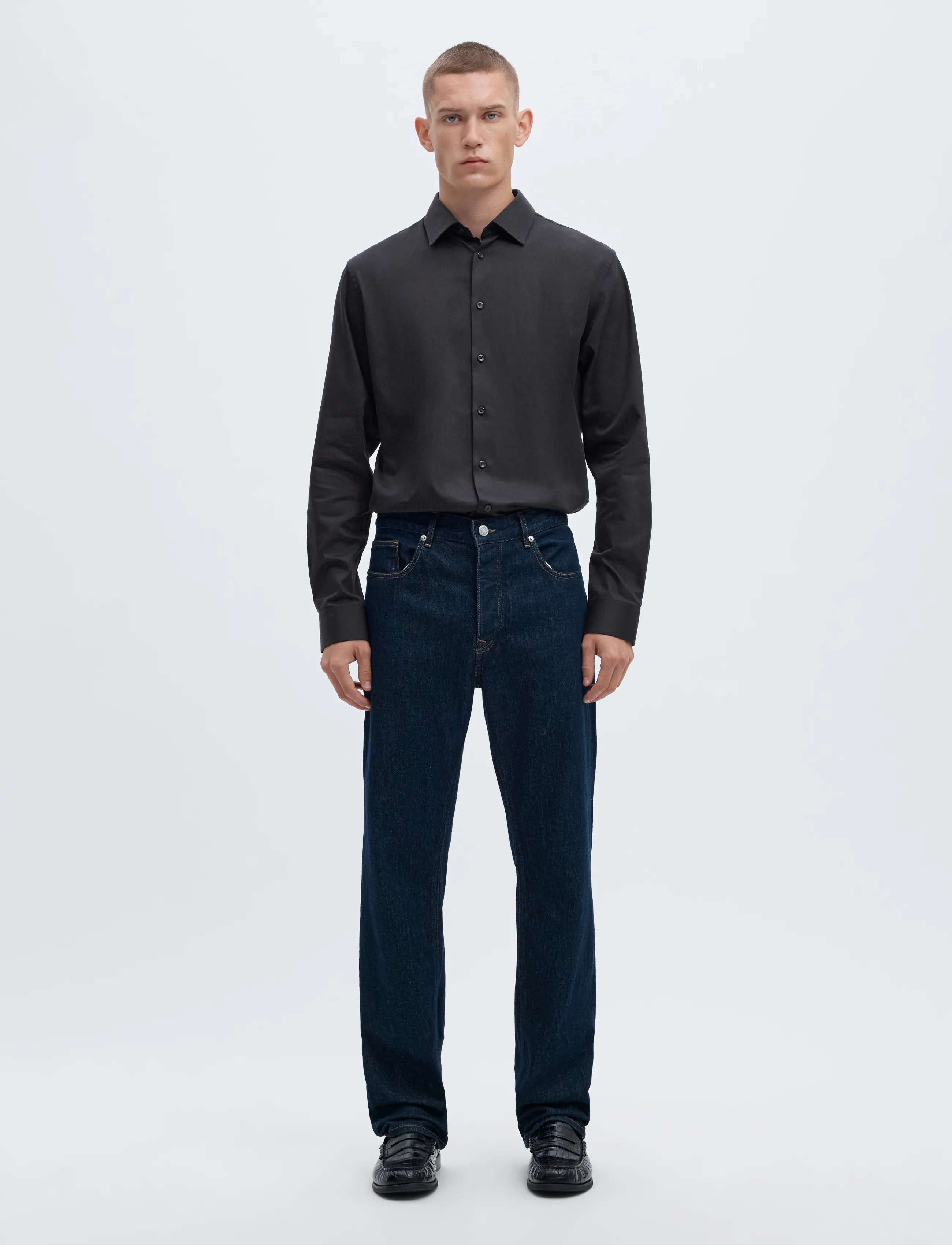 Selected - SLMFILIP-PERFORMANCE SLIM LS SHIRT NOOS - sügisene kokkuhoid - black - 3