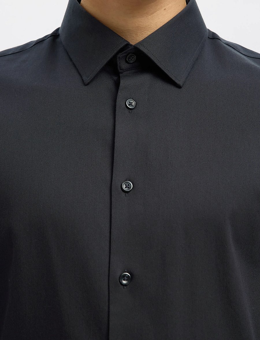 Selected - SLMFILIP-PERFORMANCE SLIM LS SHIRT NOOS - formelle hemden - black - 3