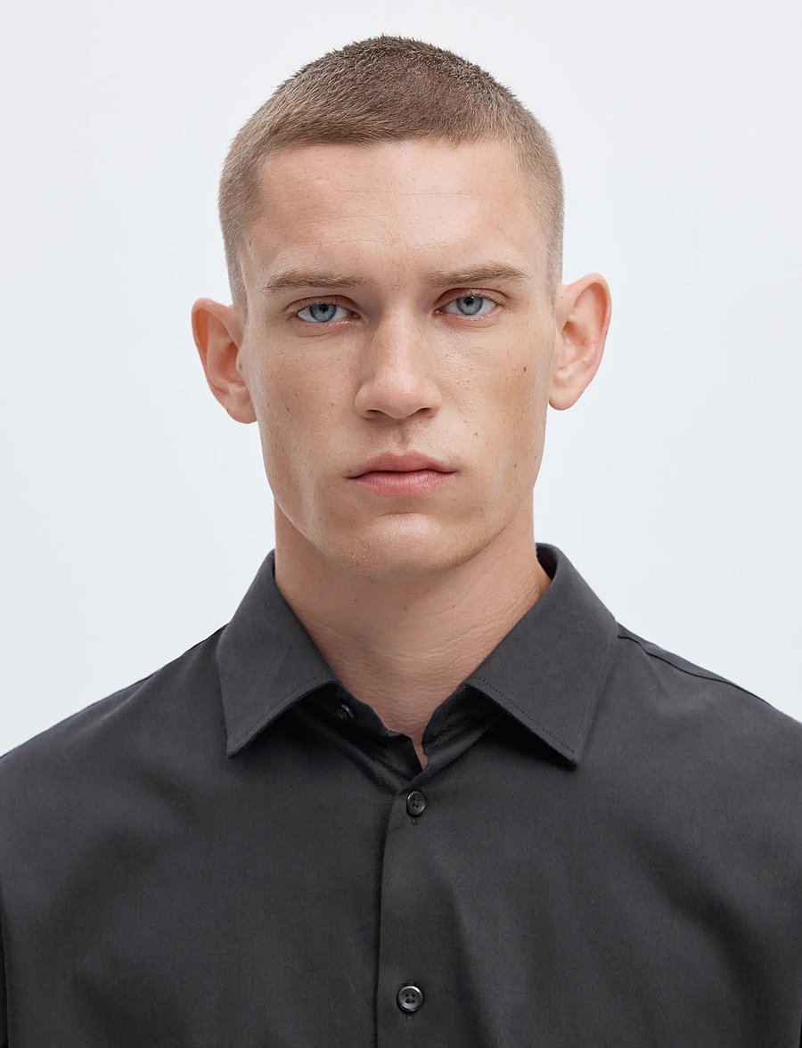 Selected - SLMFILIP-PERFORMANCE SLIM LS SHIRT NOOS - formelle hemden - black - 4