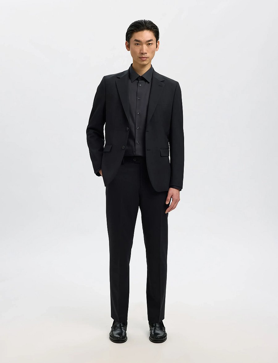 Selected - SLMFILIP-PERFORMANCE SLIM LS SHIRT NOOS - formelle hemden - black - 5