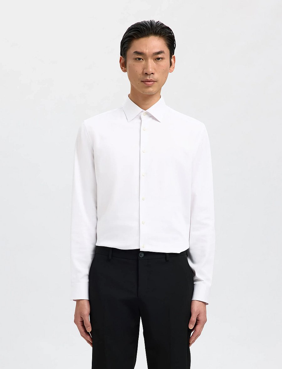 Selected - SLMSLIMFILIP PERFORMANCE SHIRT LS NOOS - formelle hemden - bright white - 0