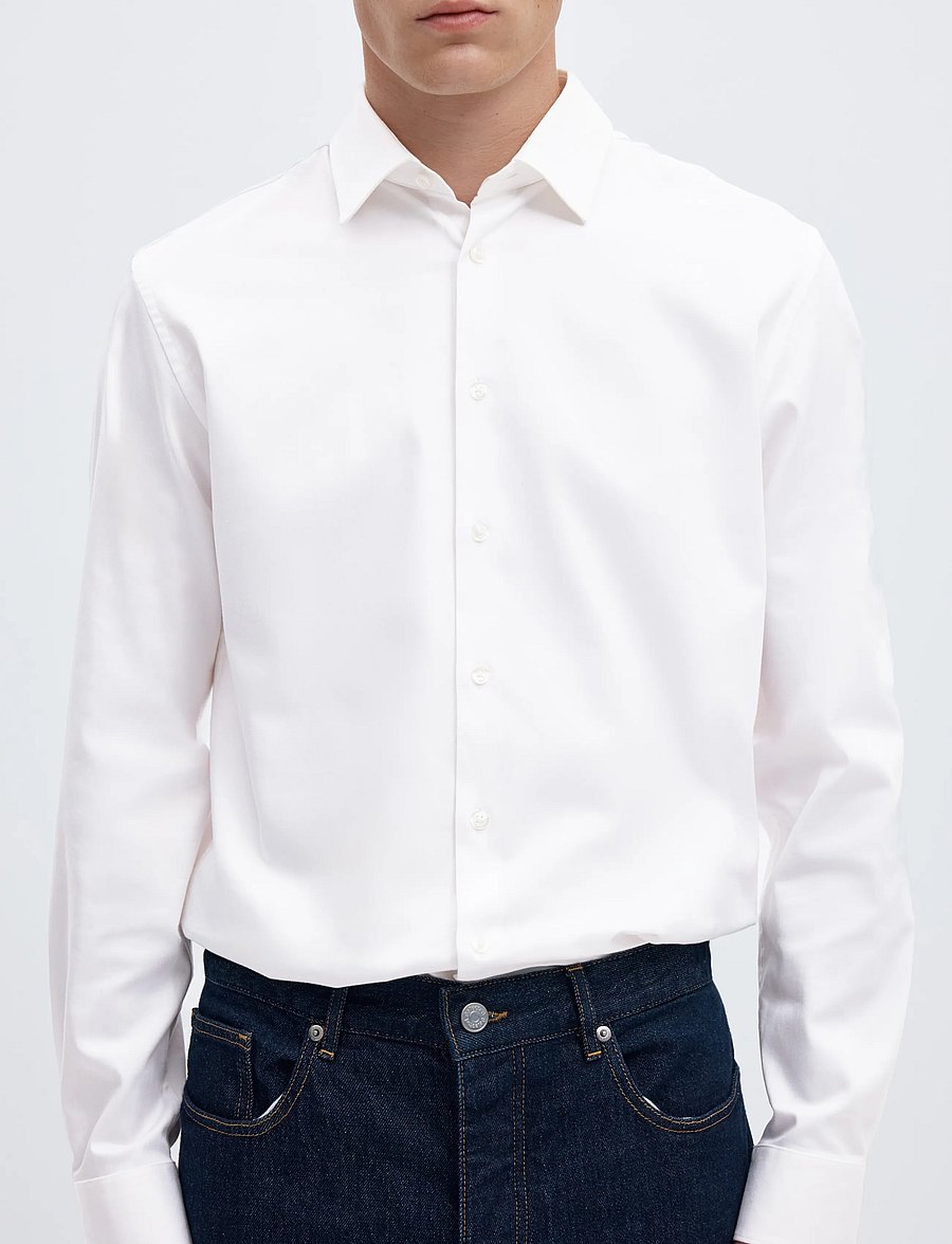 Selected - SLMFILIP-PERFORMANCE SLIM LS SHIRT NOOS - formelle hemden - bright white - 4