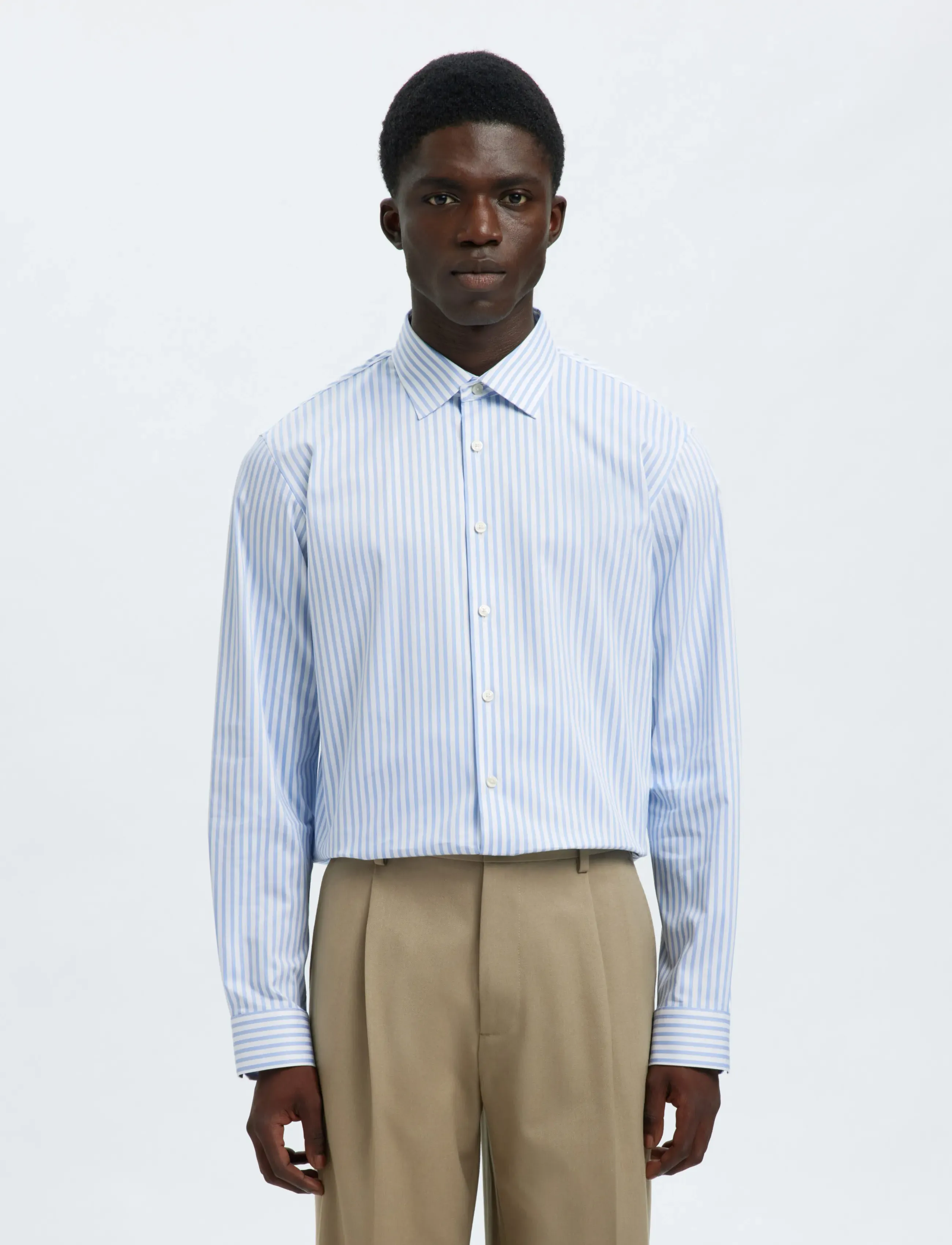 Selected SLMSLIMFILIP PERFORMANCE SHIRT LS NOOS - Skjorter - BRIGHT WHITE / blue