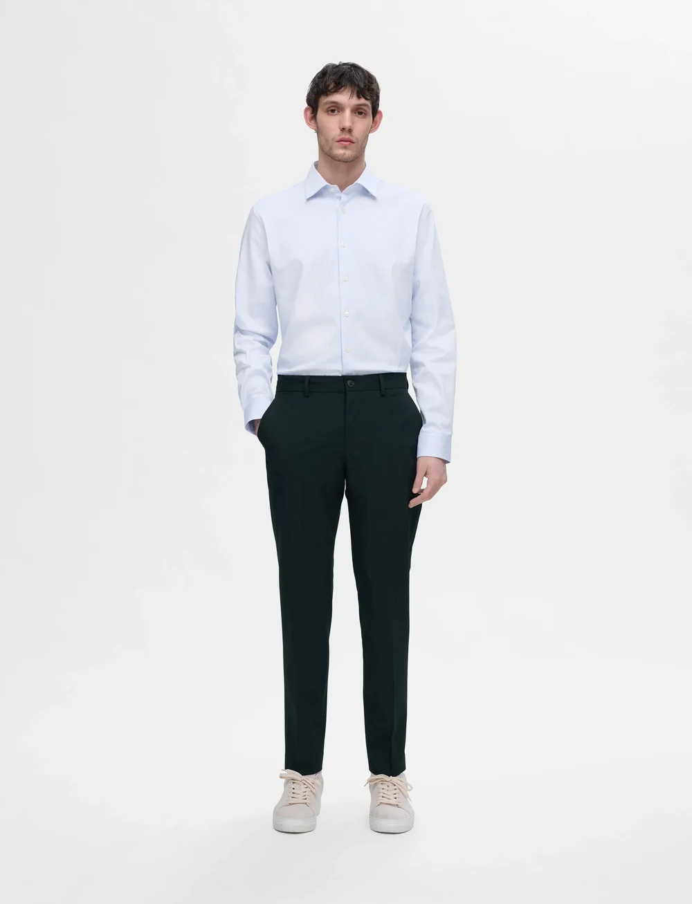 Selected - SLHSLIM-PERFORMANCE SHIRT LS NOOS - randiga skjortor - cashmere blue - 3