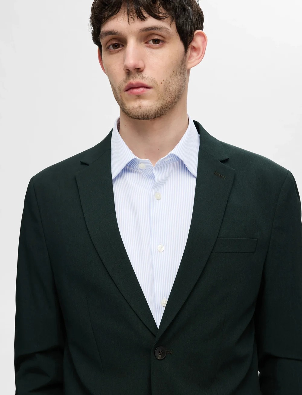 Selected - SLHSLIM-PERFORMANCE SHIRT LS NOOS - randiga skjortor - cashmere blue - 4