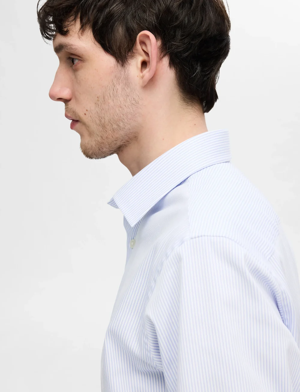 Selected - SLHSLIM-PERFORMANCE SHIRT LS NOOS - randiga skjortor - cashmere blue - 5