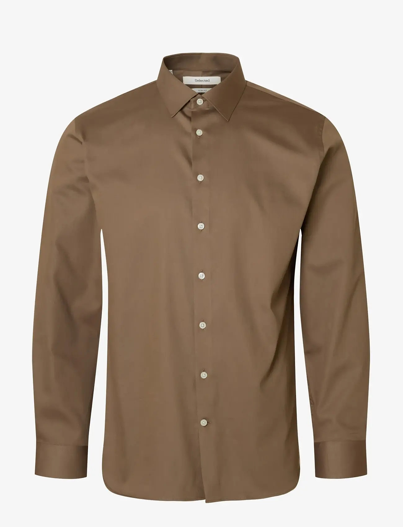 Selected - SLMSLIMFILIP PERFORMANCE SHIRT LS NOOS - formelle skjorter - chocolate chip - 1