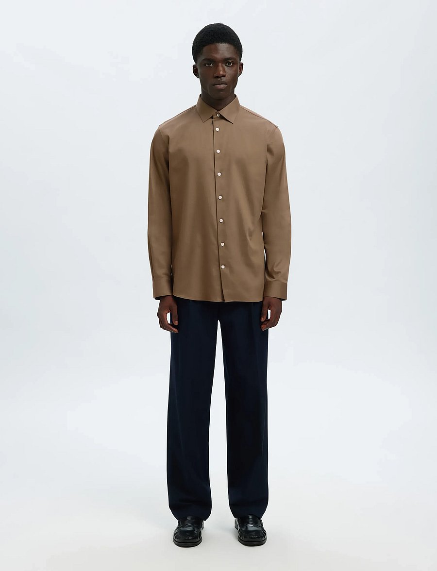 Selected - SLMFILIP-PERFORMANCE SLIM LS SHIRT NOOS - formelle hemden - chocolate chip - 3