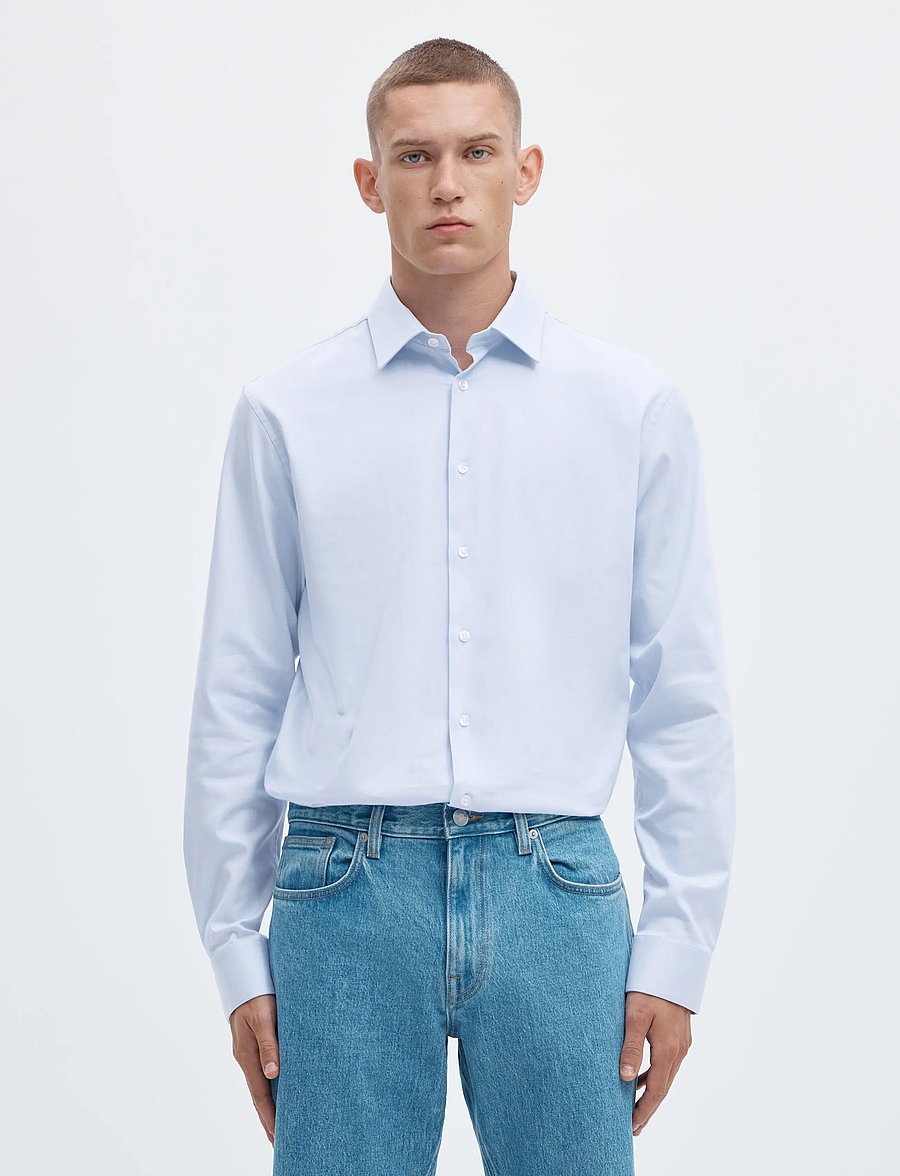 Selected - SLHSLIM-PERFORMANCE SHIRT LS NOOS - kostymskjortor - light blue - 0