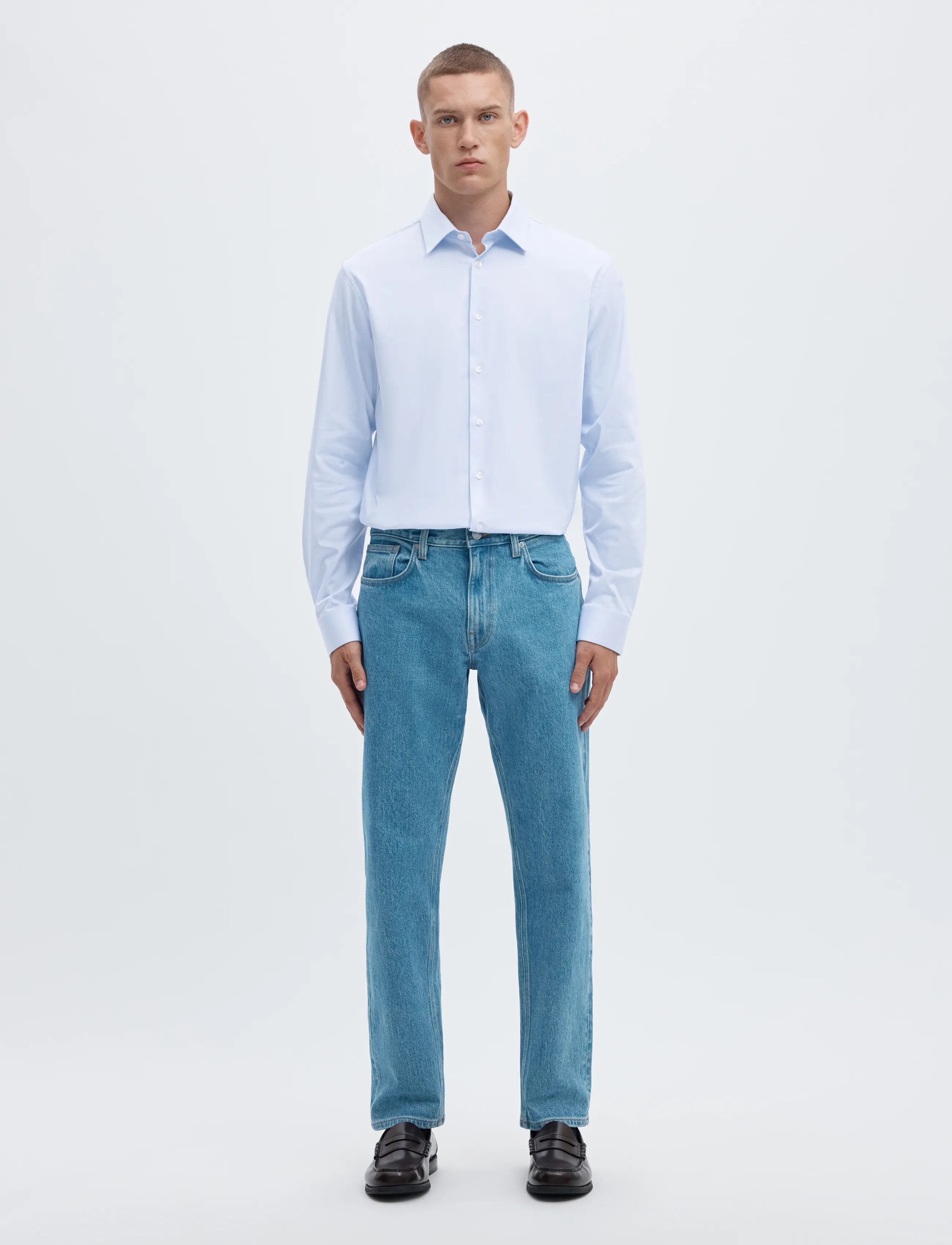 Selected - SLHSLIM-PERFORMANCE SHIRT LS NOOS - kostymskjortor - light blue - 3