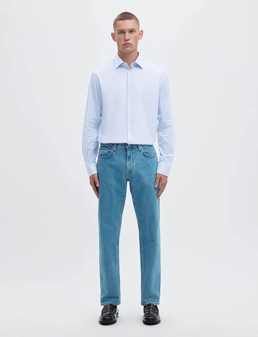 Selected - SLHSLIM-PERFORMANCE SHIRT LS NOOS - kostymskjortor - light blue - 3