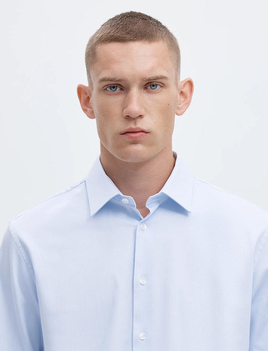 Selected - SLHSLIM-PERFORMANCE SHIRT LS NOOS - kostymskjortor - light blue - 4