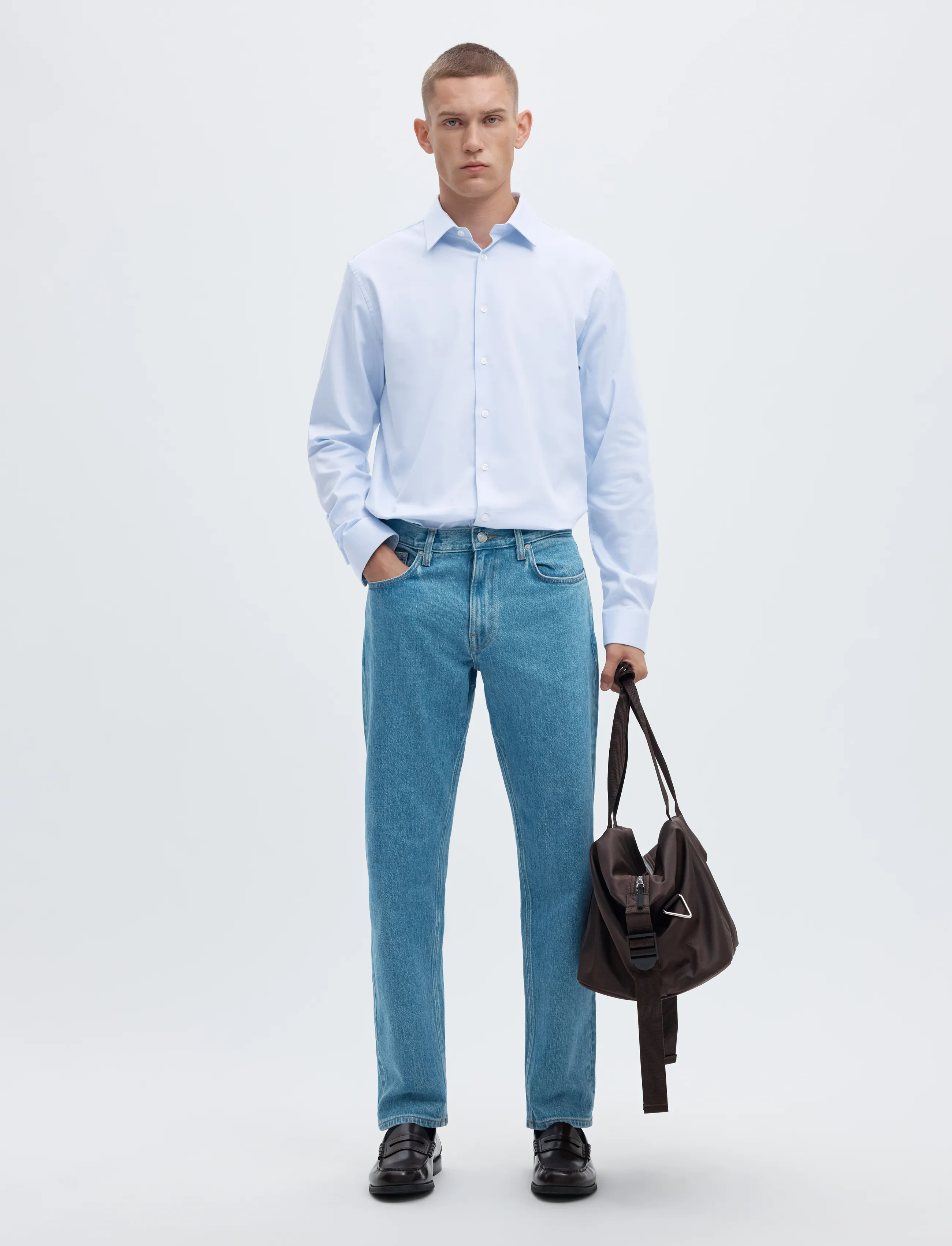 Selected - SLHSLIM-PERFORMANCE SHIRT LS NOOS - kostymskjortor - light blue - 5