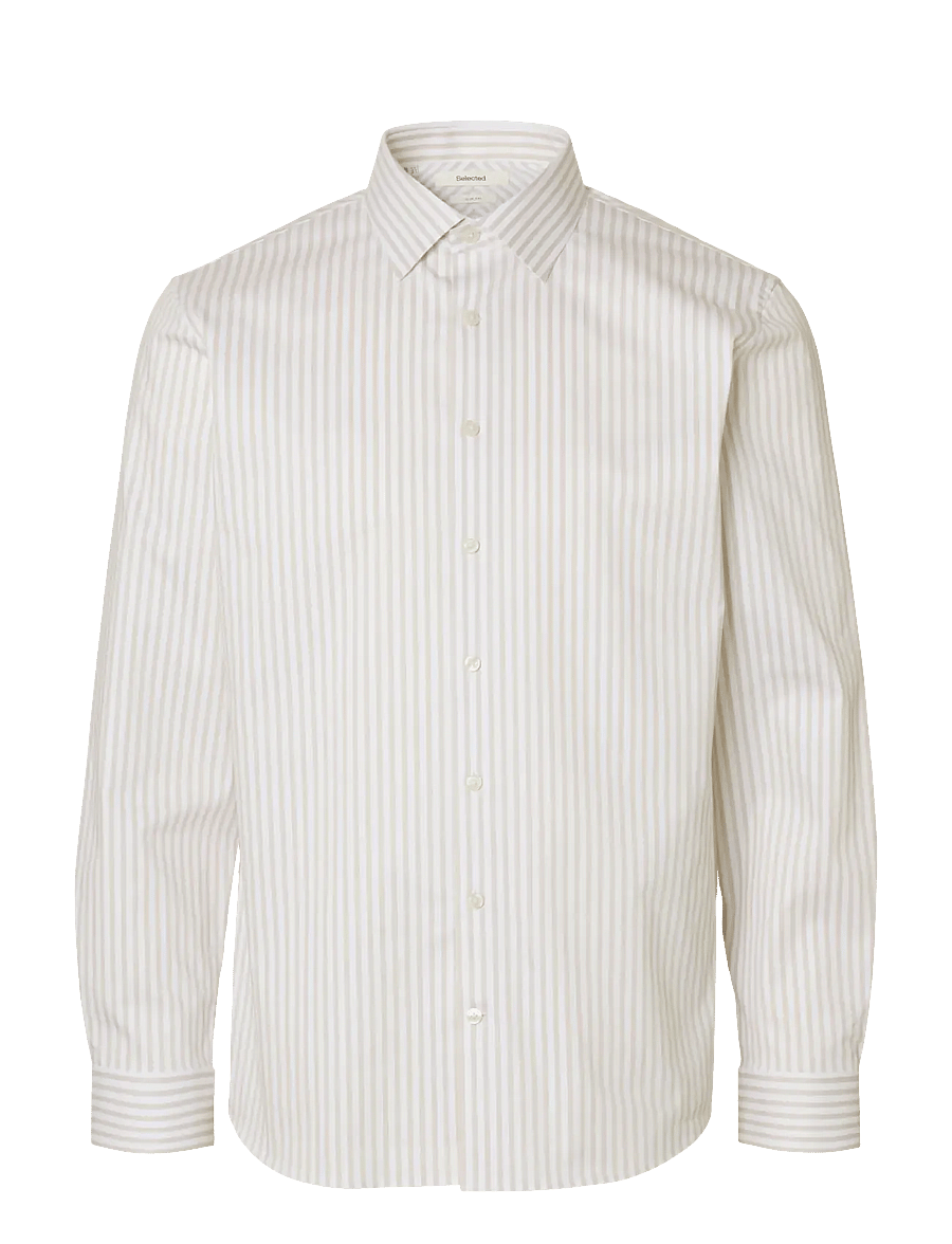 Selected - SLMFILIP-PERFORMANCE SLIM LS SHIRT NOOS - formelle hemden - sand - 1