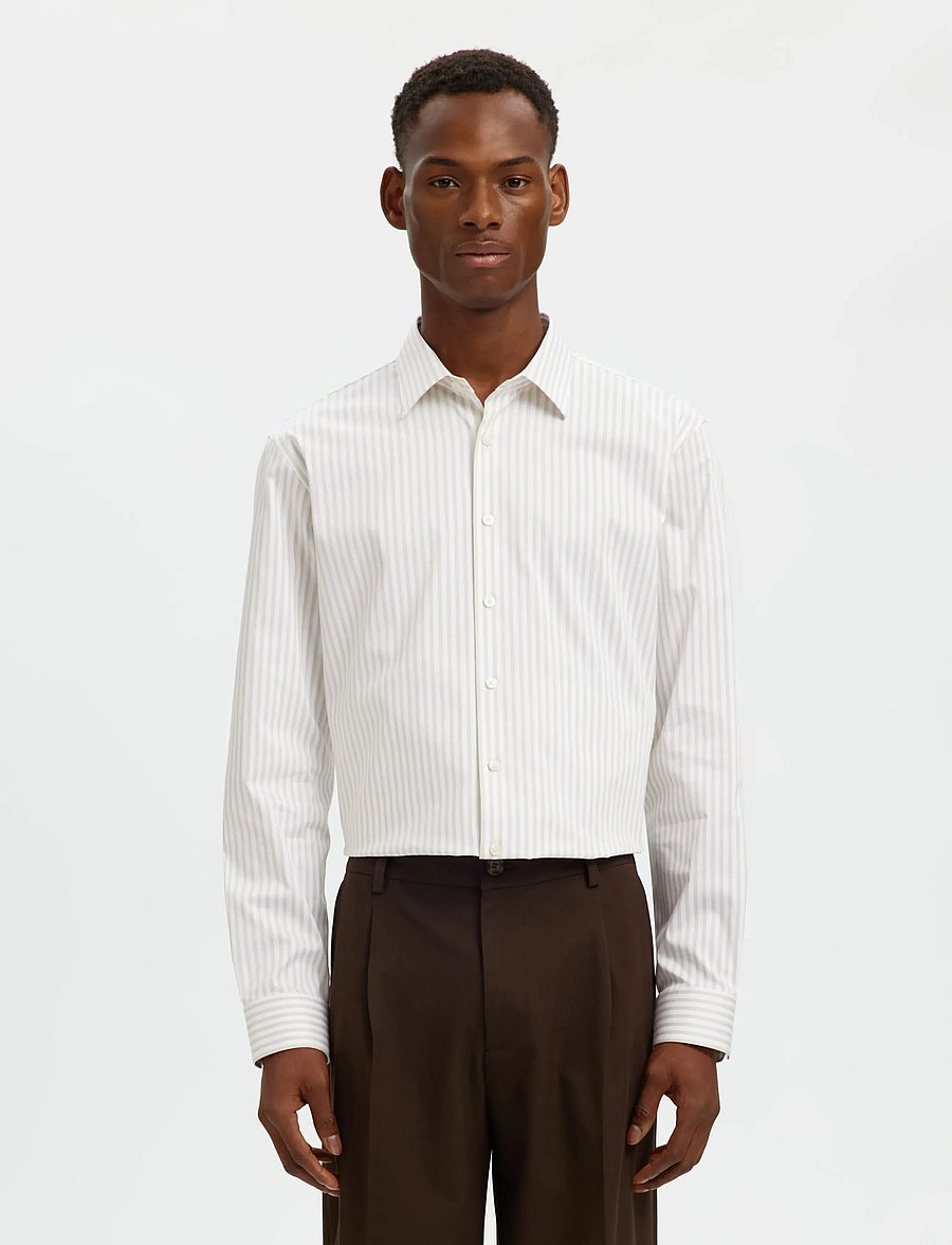 Selected - SLMFILIP-PERFORMANCE SLIM LS SHIRT NOOS - formelle hemden - sand - 0