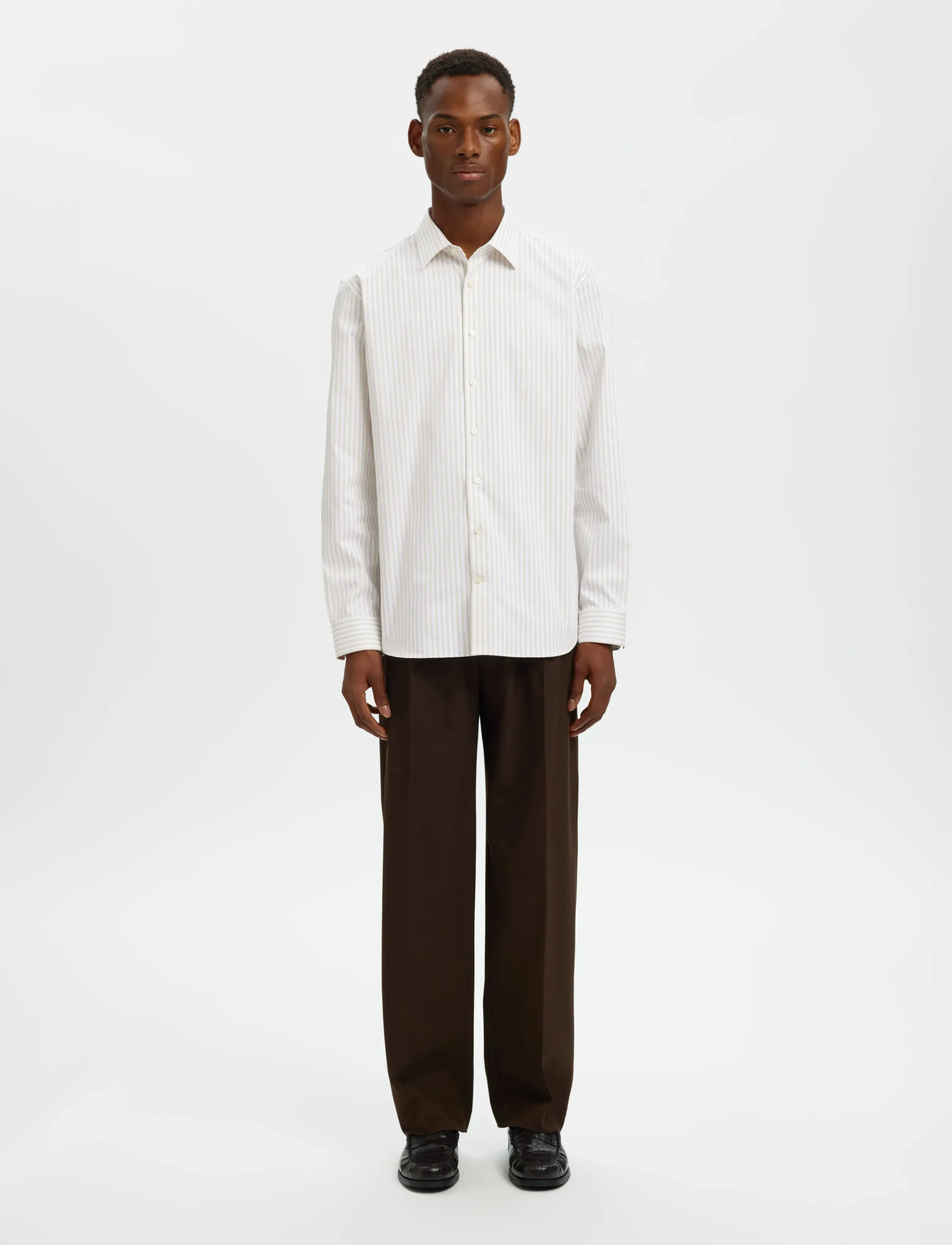 Selected - SLMFILIP-PERFORMANCE SLIM LS SHIRT NOOS - formelle hemden - sand - 3